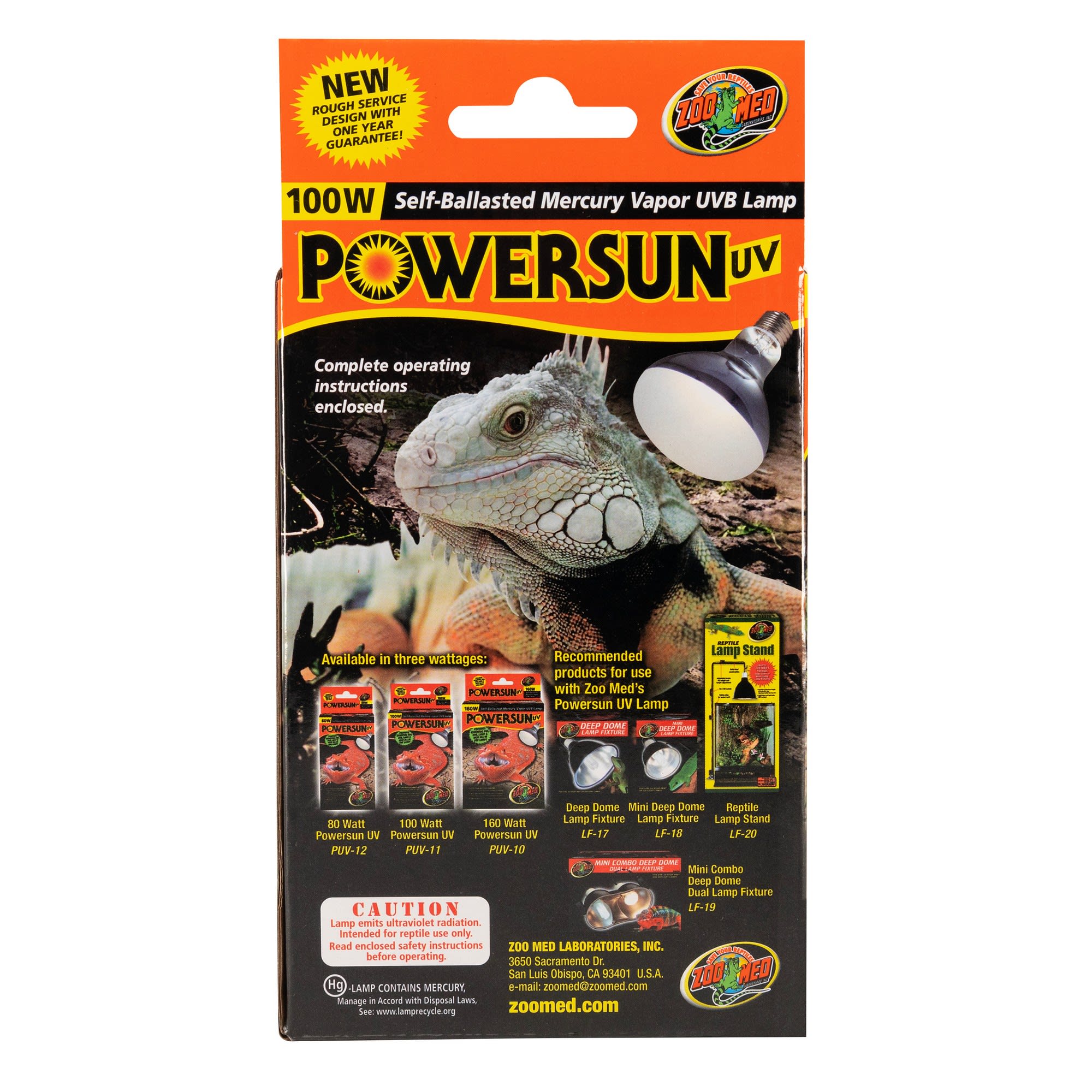 Zoo Med PowerSun UV Self-Ballasted Mercury Vapor UVB Lamp | Petco