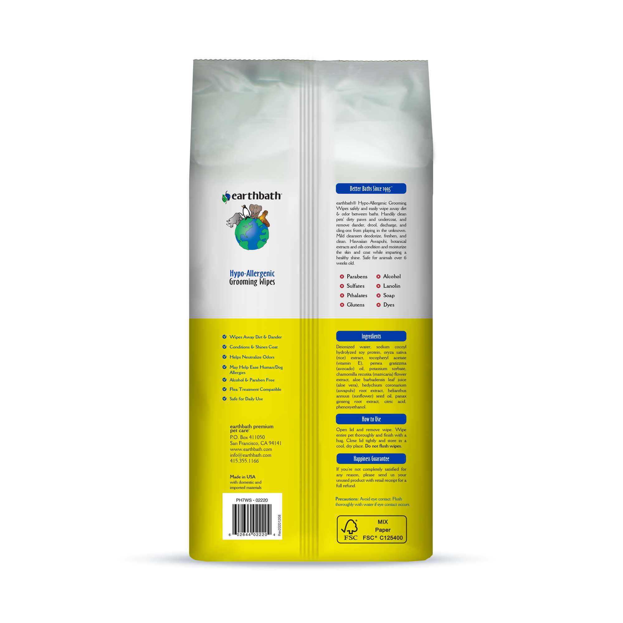 Earthbath all clearance natural grooming wipes