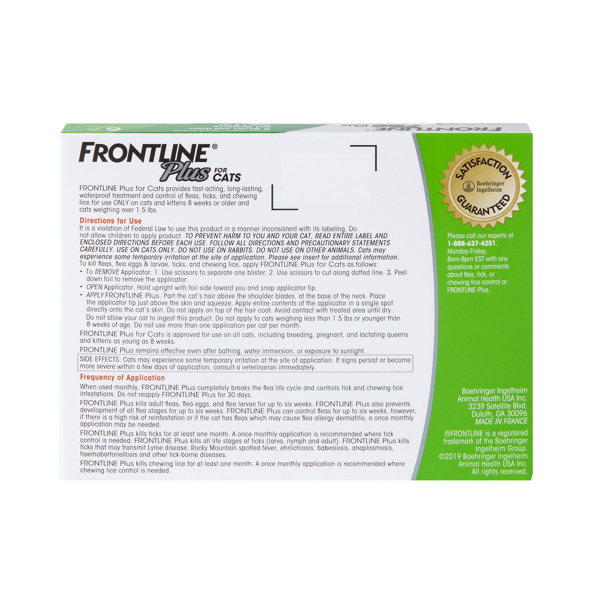 Frontline Plus Flea And Tick Treatment For Cats Over 1.5 Lbs. 8 Treatments Petco