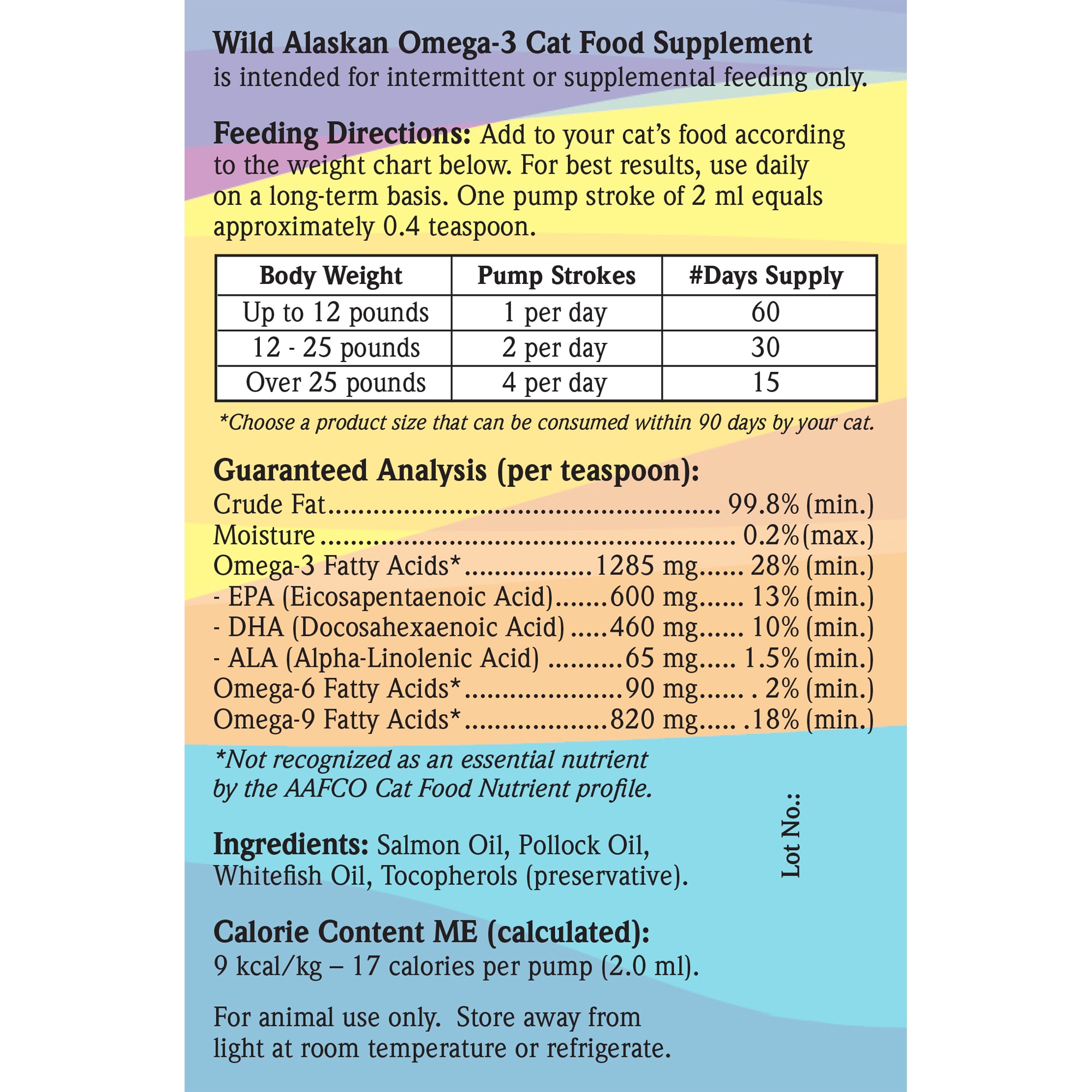 Wild Alaskan Salmon Oil Based Omega 3 Cat Food Supplement 4 fl