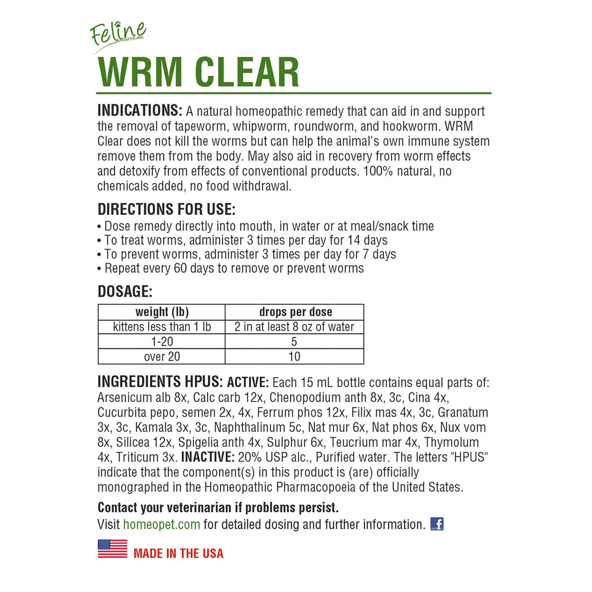 Homeopet wrm 2025 clear petco