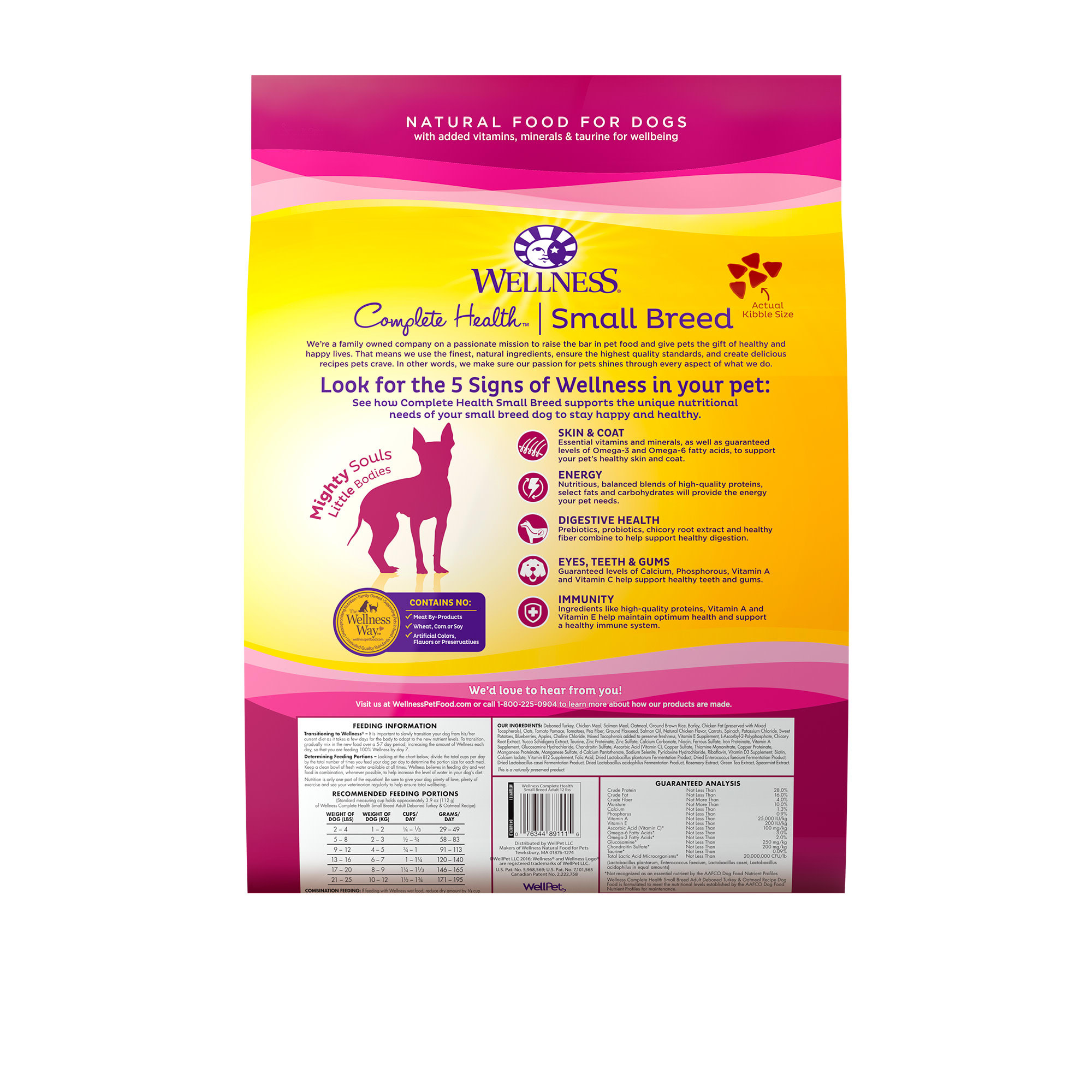 Wellness Complete Health Natural Small Breed Turkey and Oatmeal Recipe Dry Dog Food 12 lbs