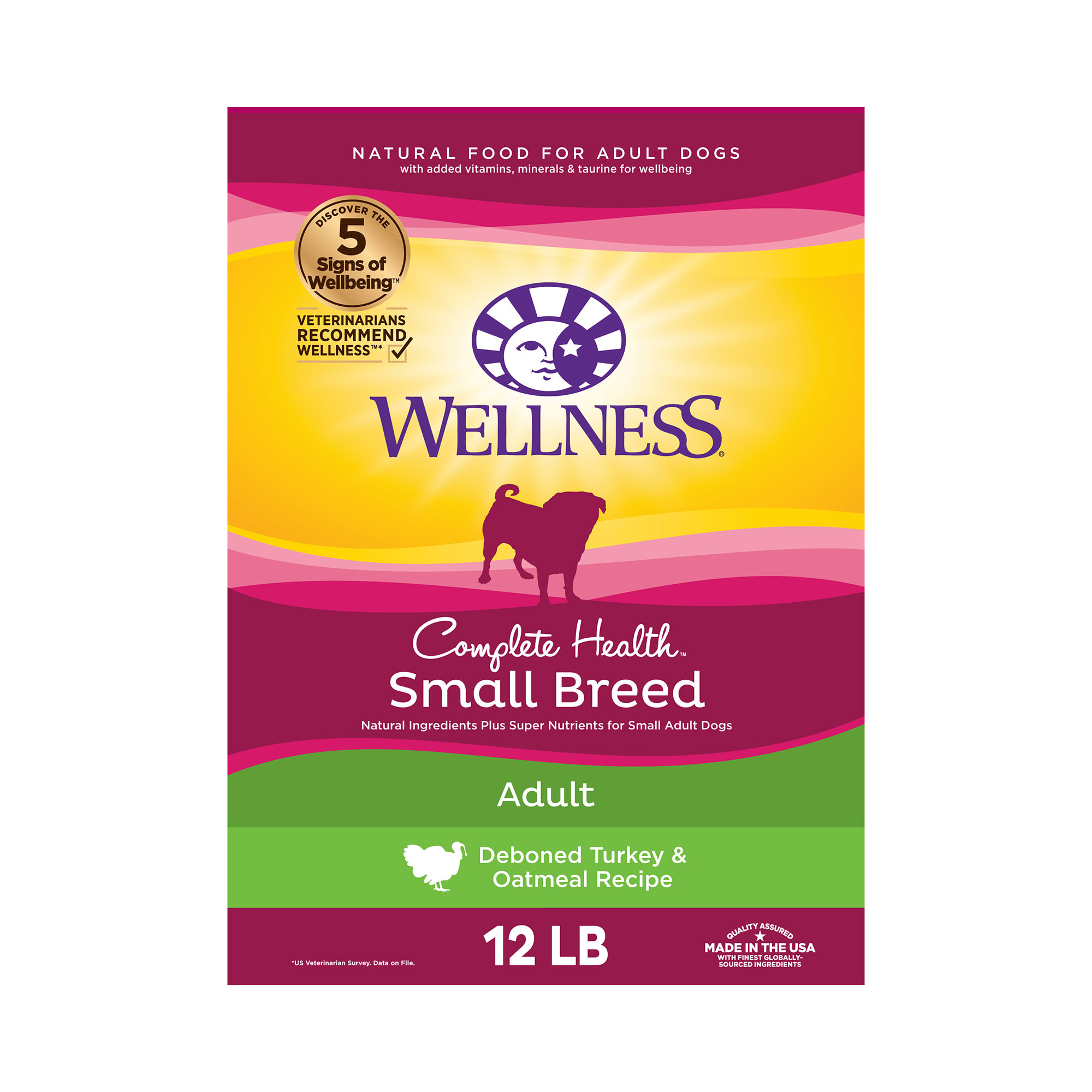 Wellness  Dry Dog Food, Adult Small Breed Health Recipe, 12-Pound Bag