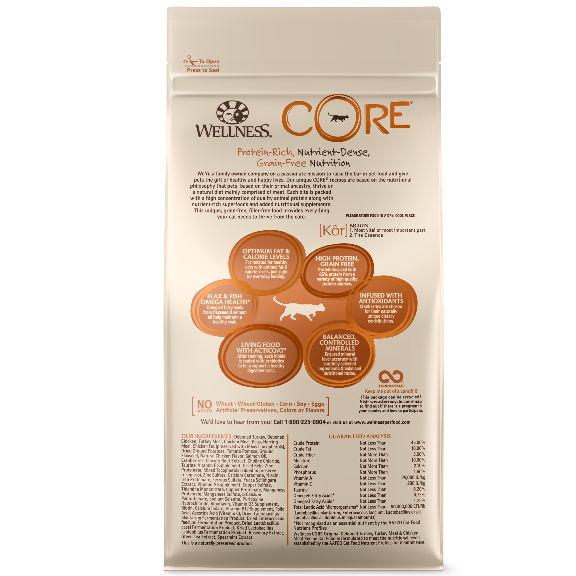 Wellness CORE Natural Grain Free Original Turkey Turkey Meal and