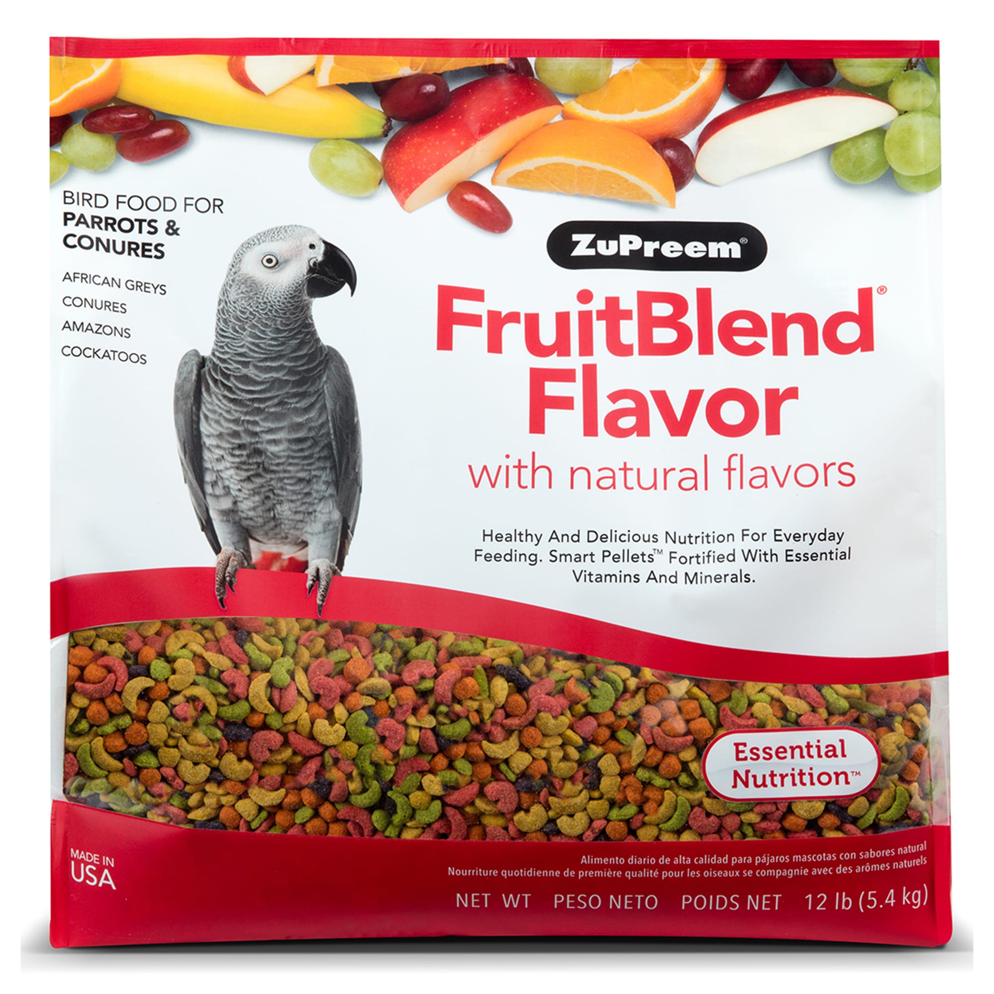Zupreem FruitBlend Large Macaw cockatoo Bird food Pellet diet Parrot Food 2lb 