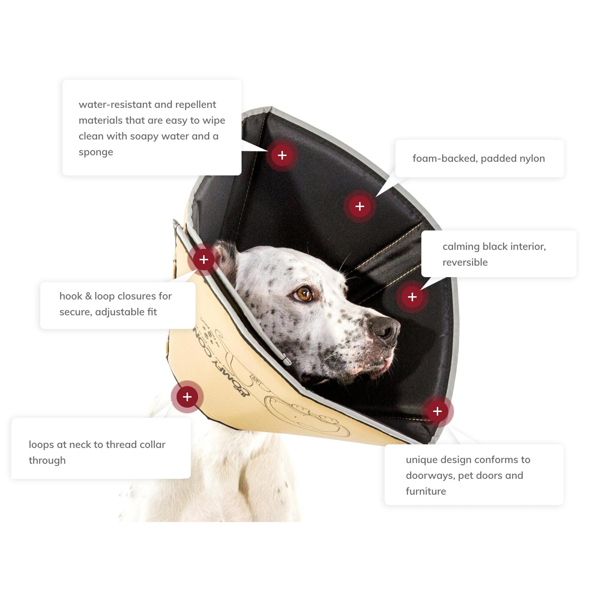 All Four Paws Comfy Cone Black Soft e Collar with Removable Stays for Dogs X Large Petco