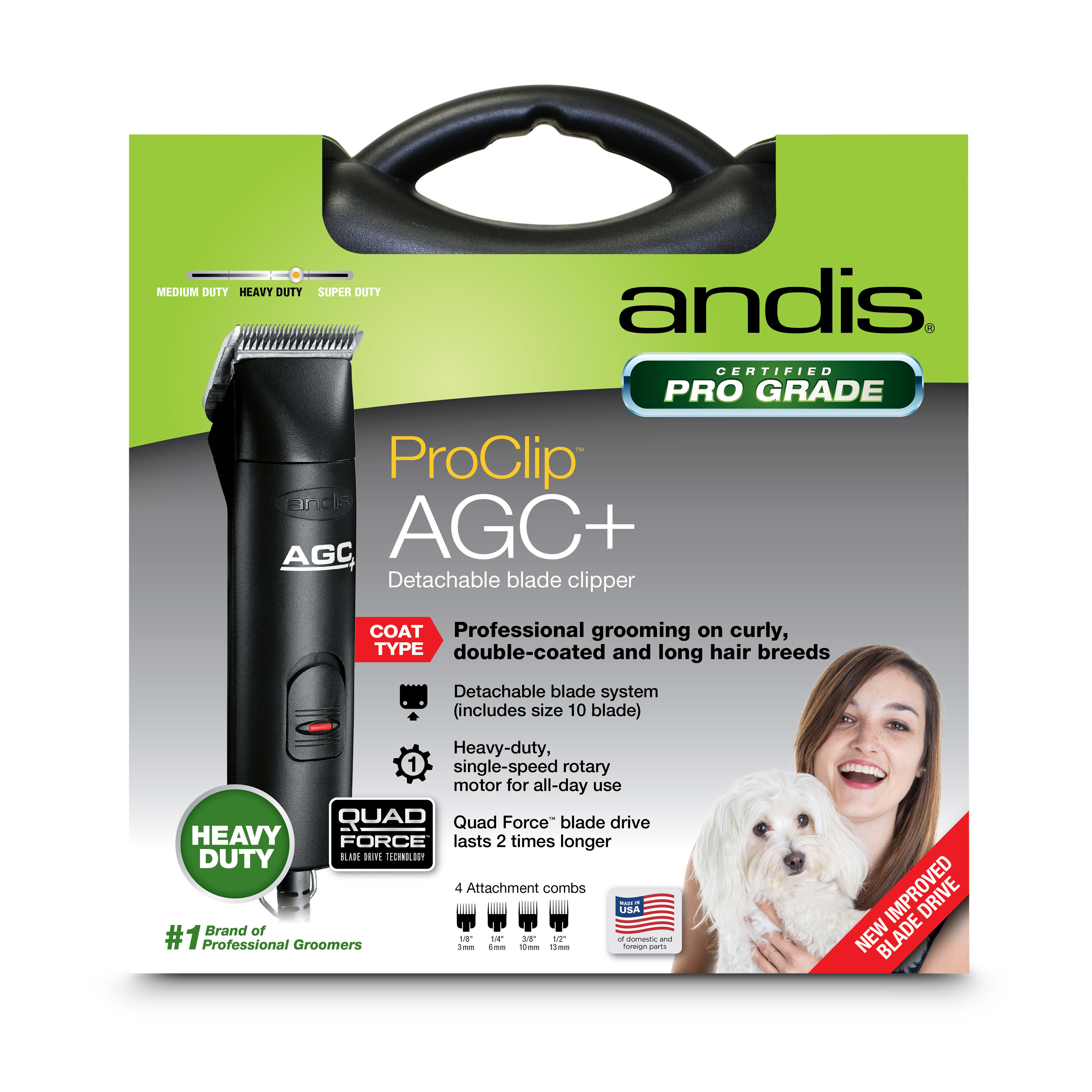 Andis Animal Pro Grade AG 2-Speed With Detachable Blade Clipper, Black ...