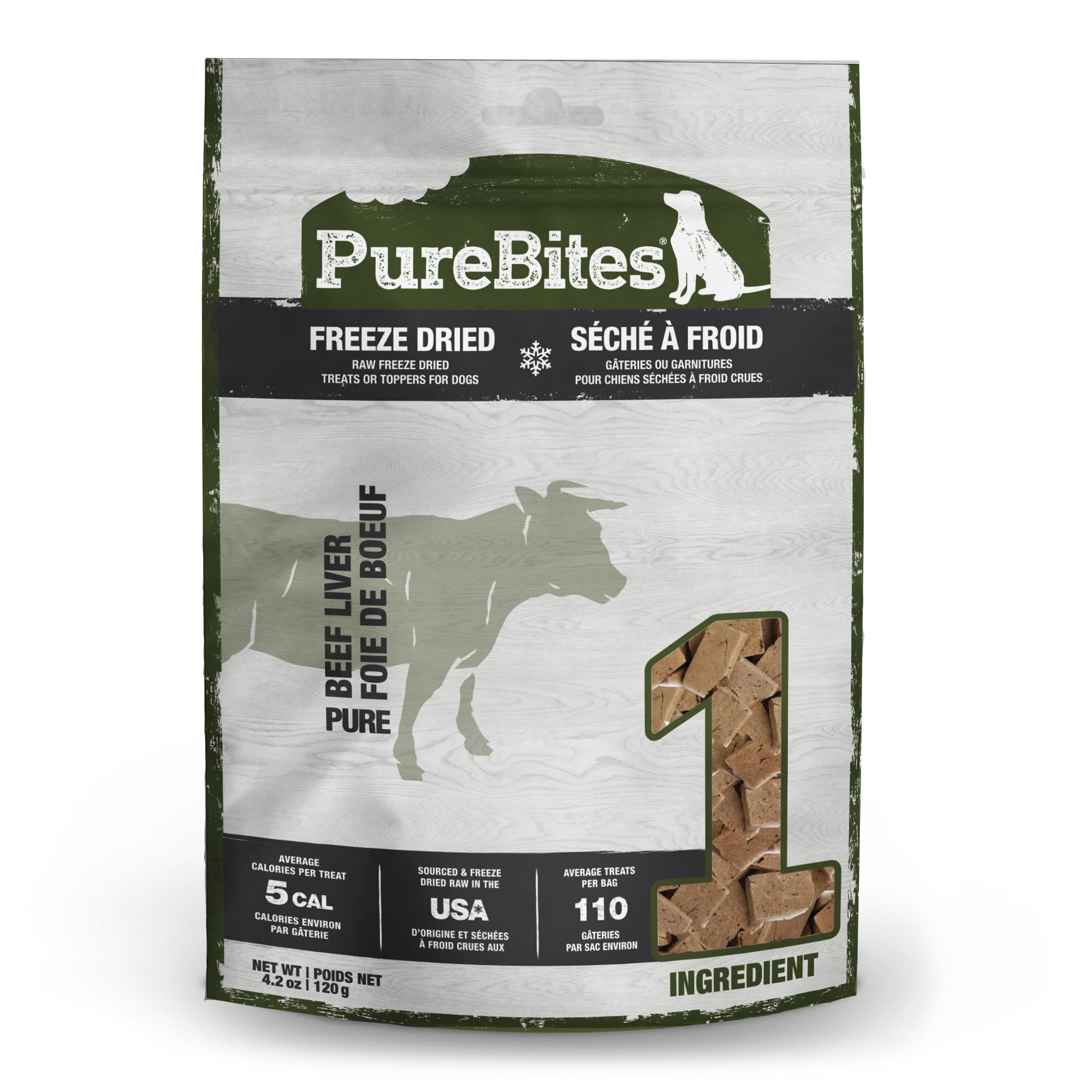 PureBites Freeze Dried Beef Liver Dog Treats, 4.2 oz.