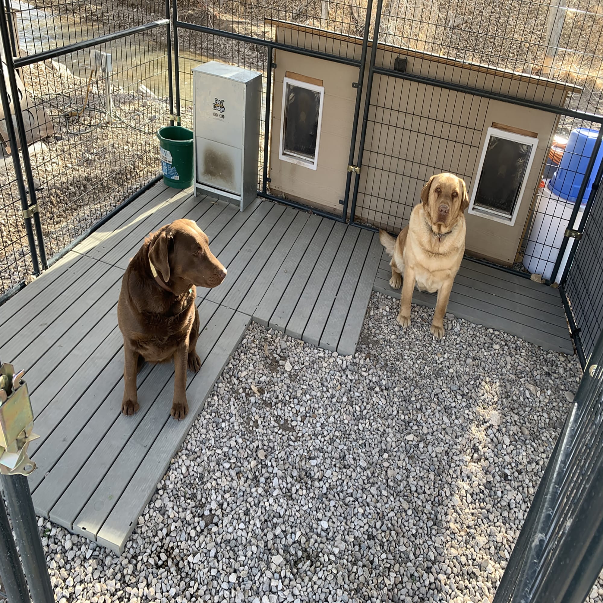 Dog kennel shop deck flooring