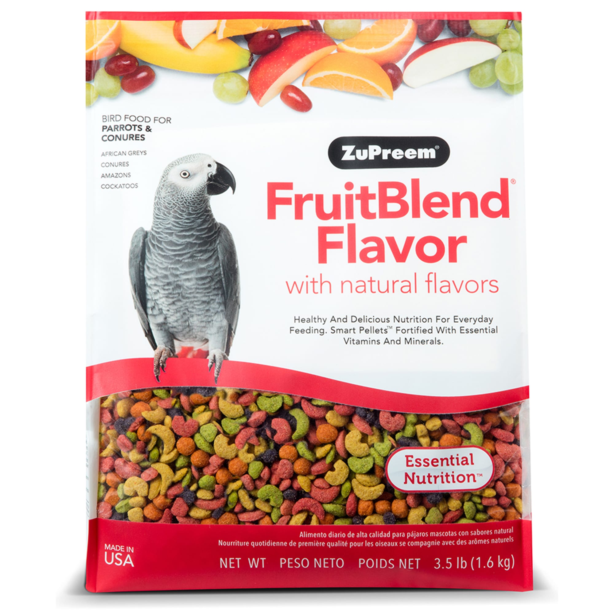 ZuPreem FruitBlend Bird Diet for Medium Large Birds 3.5 lbs