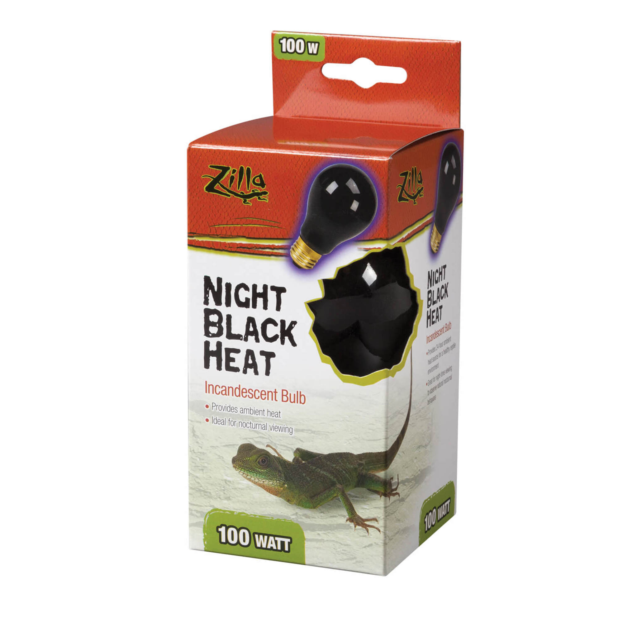 Night Black,100W Zilla Reptile Terrarium Heat Lamps Incandescent Bulb 