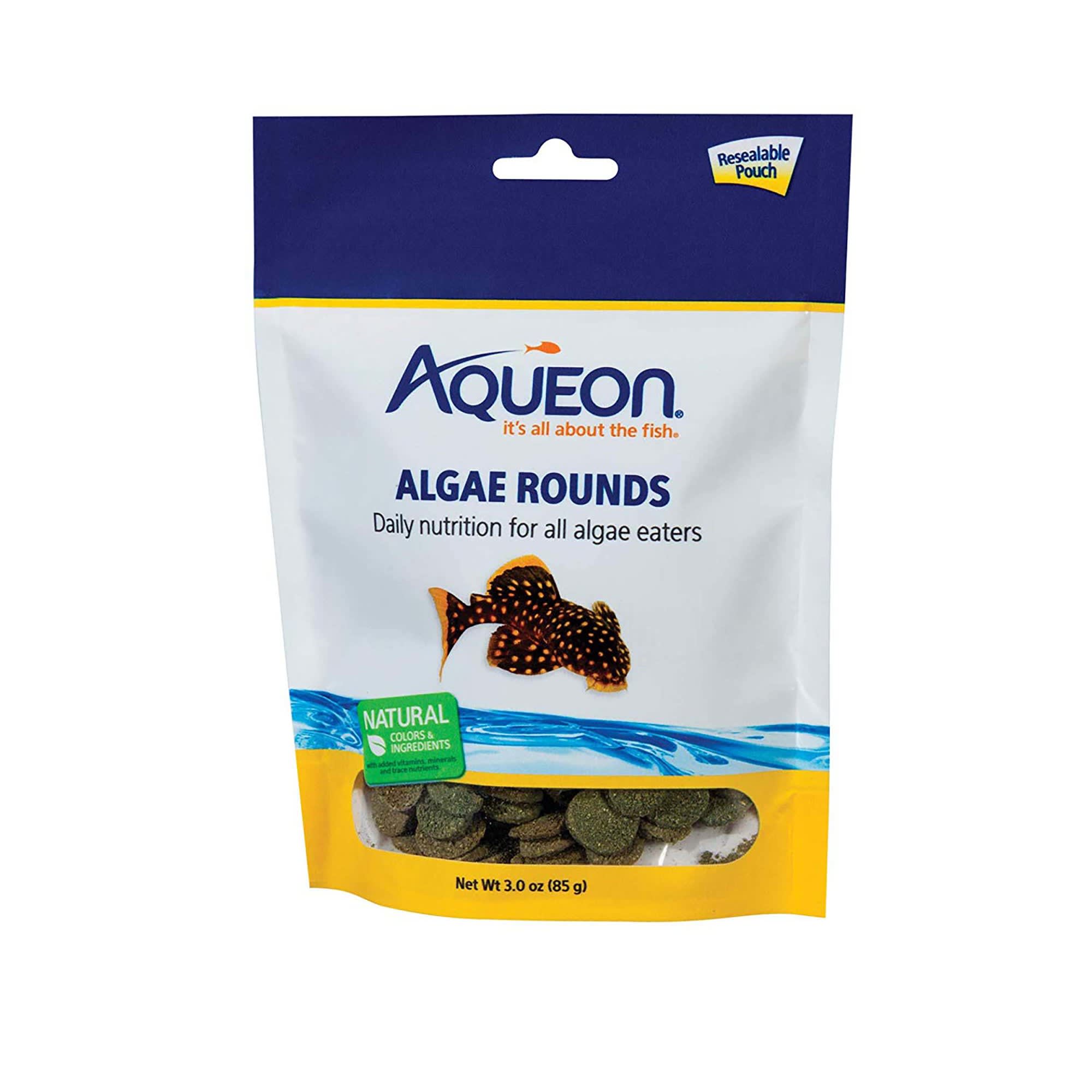 Aqueon Algae Rounds Algae Eater Fish Food 3 oz