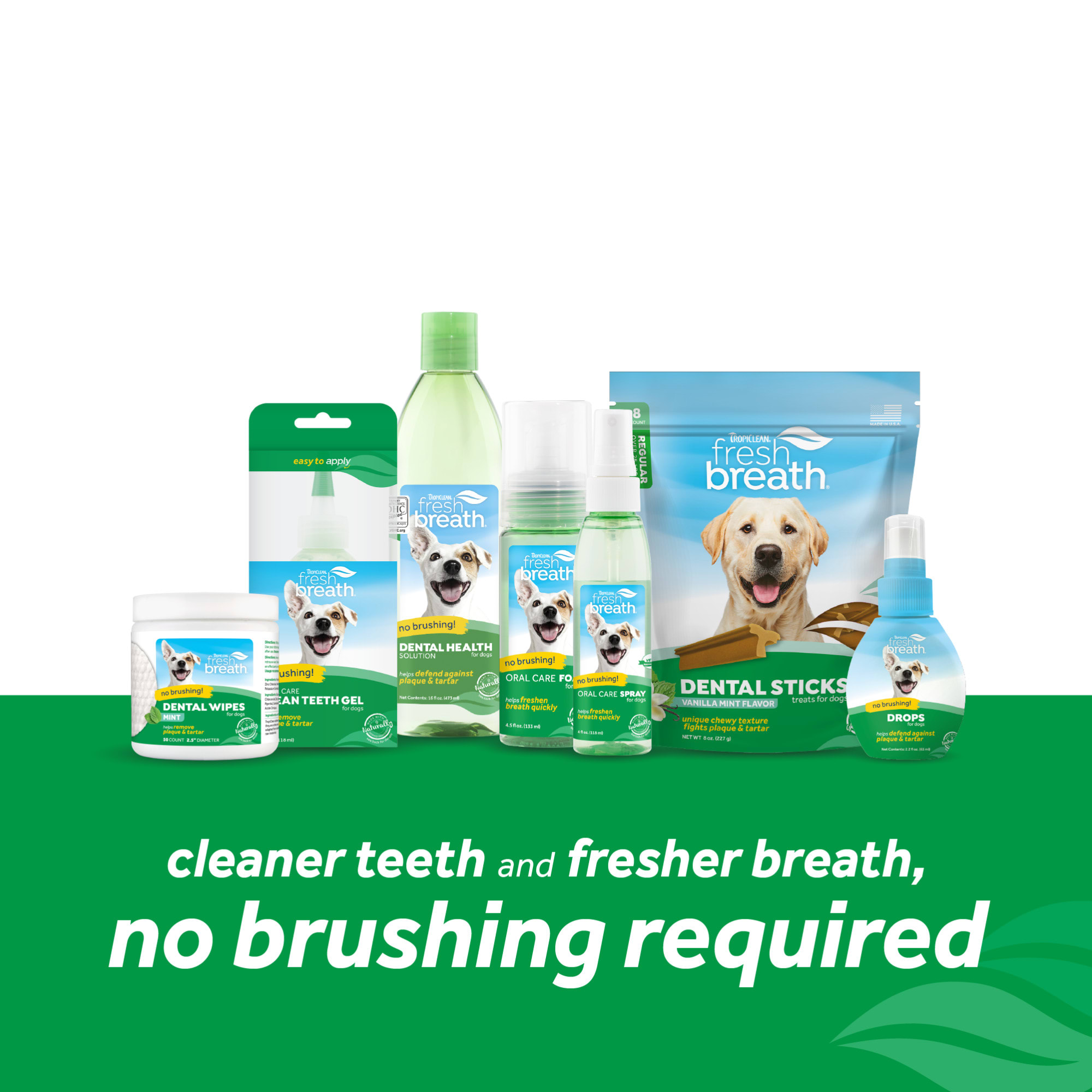 TropiClean Fresh Breath Mint Foam for Dogs Cats 4.5 oz