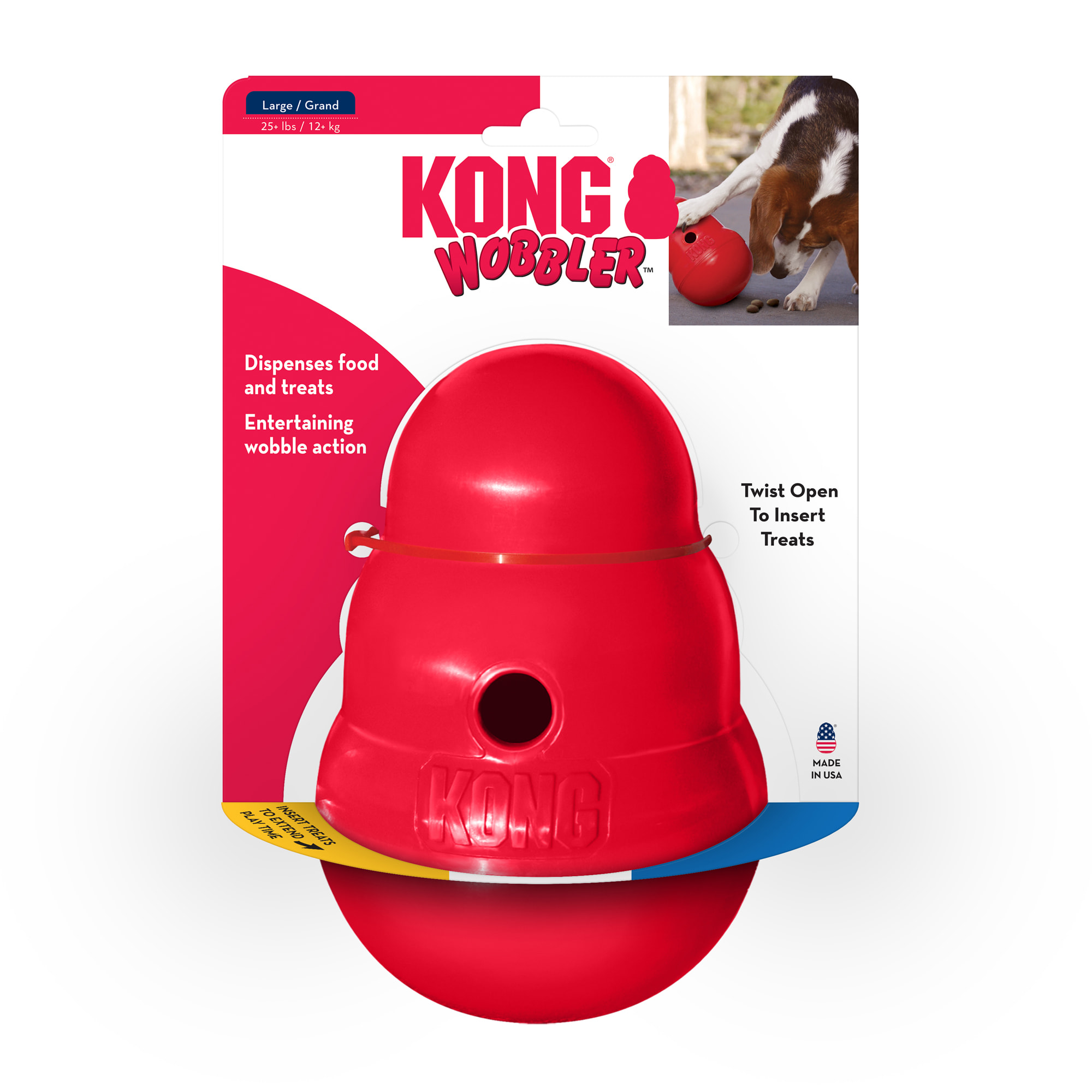 KONG WOBBLER¹ chien dog small ou large jouet distributeur biscuits snacks