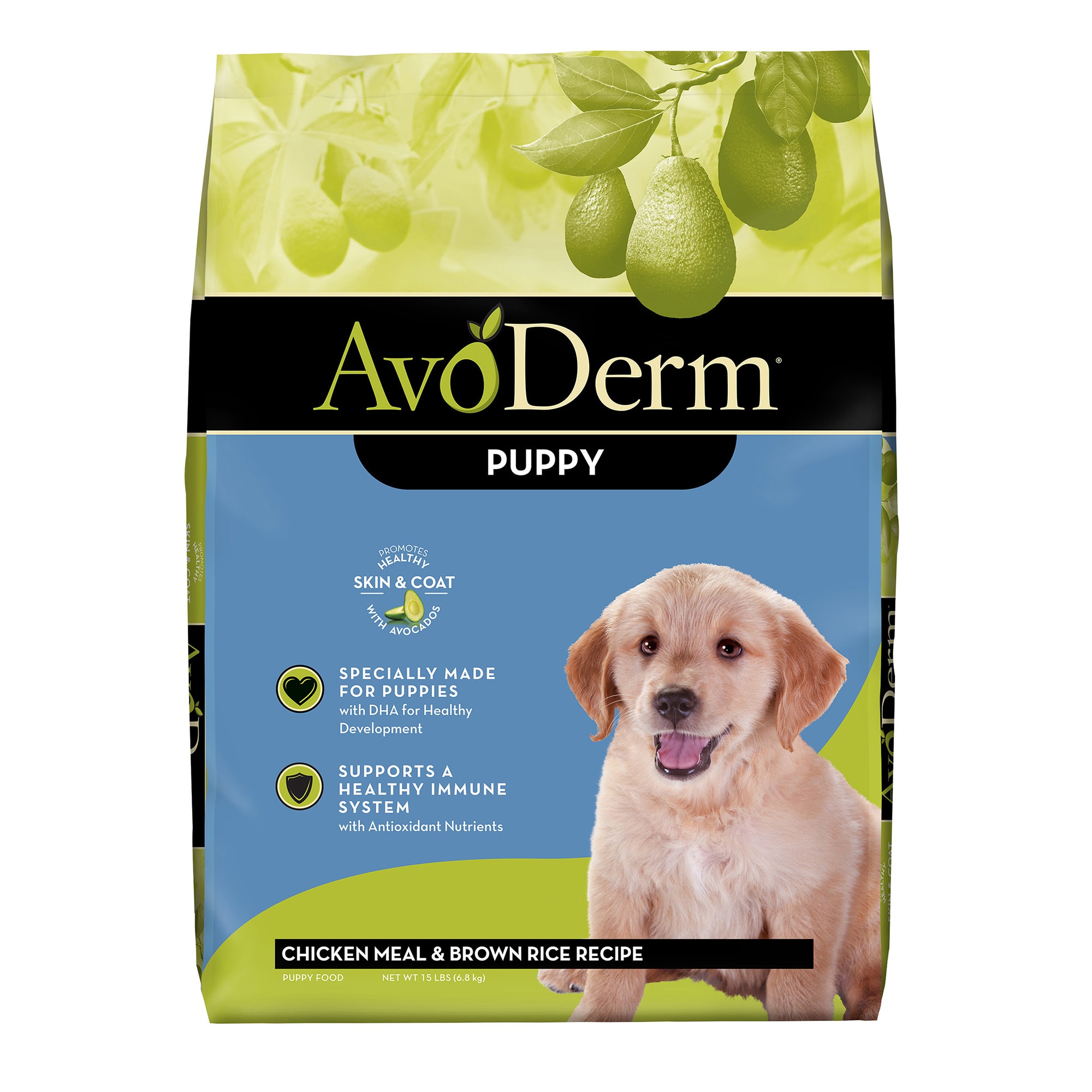 AvoDerm Natural Puppy Dry Food Chicken Meal Brown Rice Formula