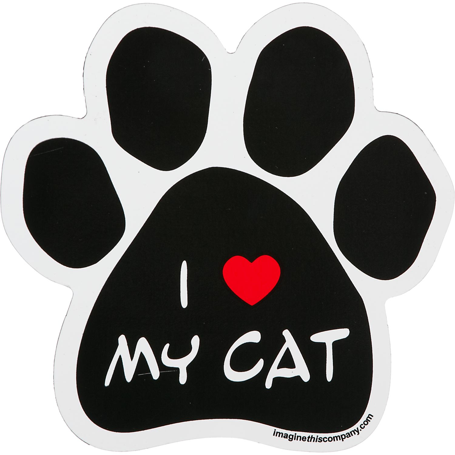 Imagine This I Love My Cat Paw Shaped Car Magnet Petco