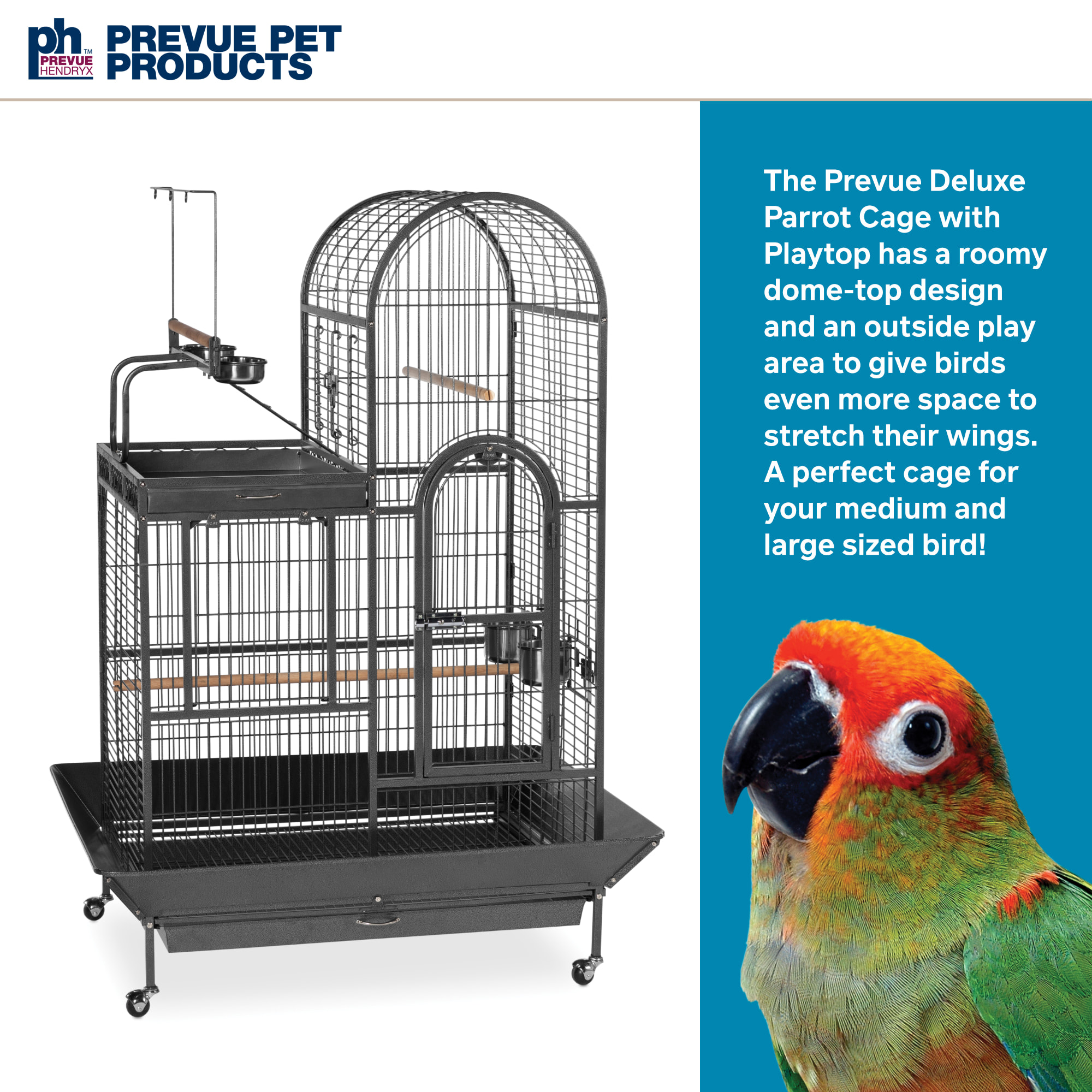 Prevue Hendryx Prevue Hendryx Play Top Bird Cage (Assorted Colours)