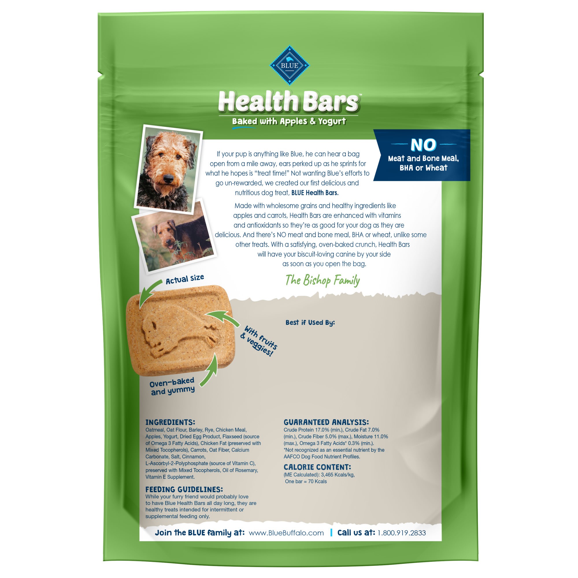 Blue Buffalo Blue Health Bars With Apples and Yogurt Dog Treats