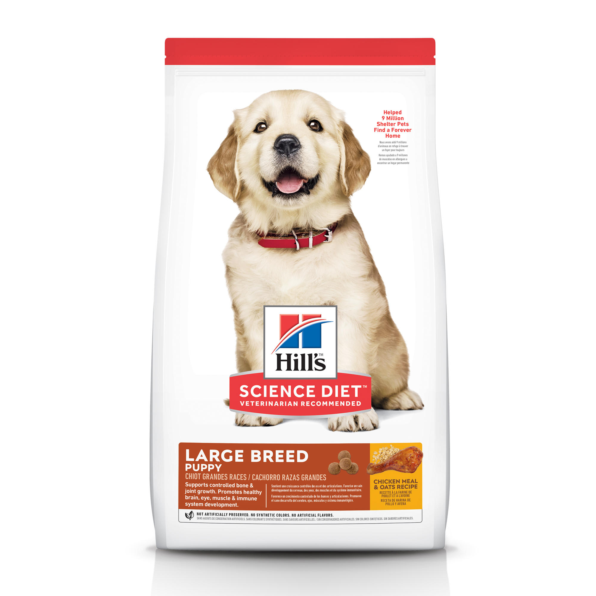 Hill S Science Diet Large Breed Chicken Meal Oats Recipe Dry Puppy Food 30 Lbs Bag Petco