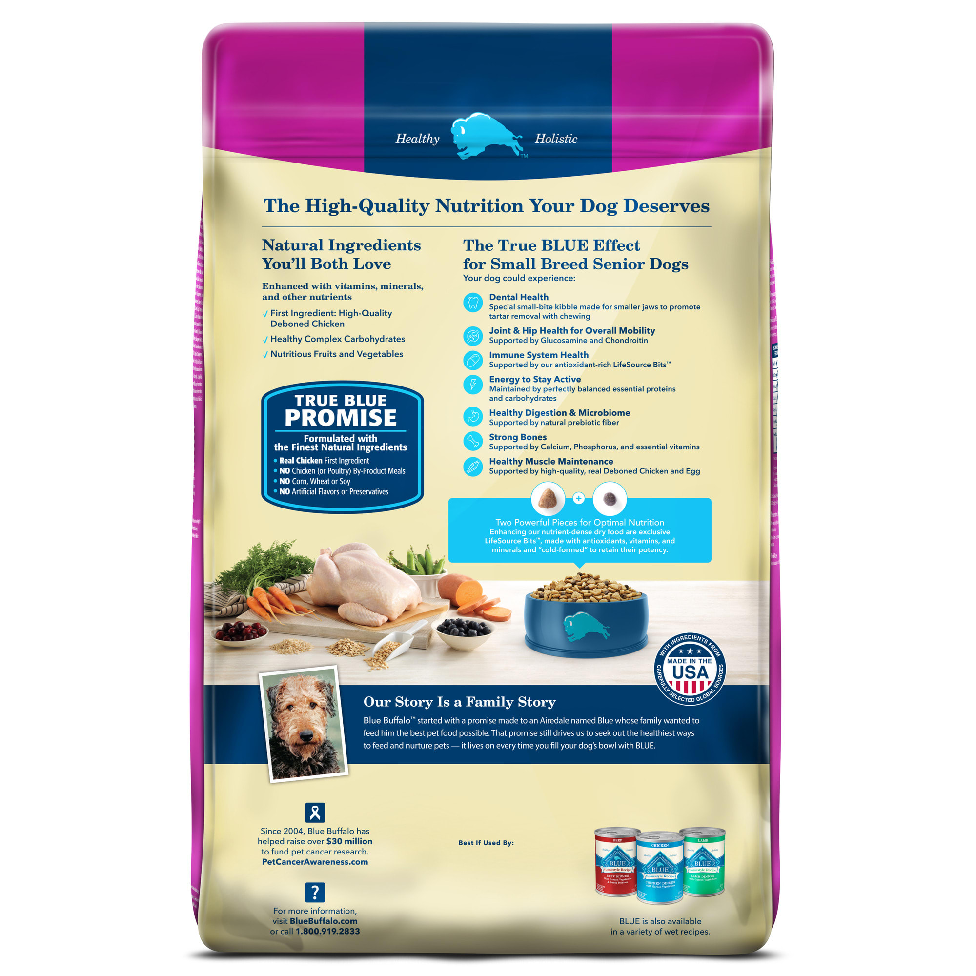 Blue Buffalo Blue Life Protection Formula Natural Senior Small Breed Chicken and Brown Rice Dry Dog Food 15 lbs