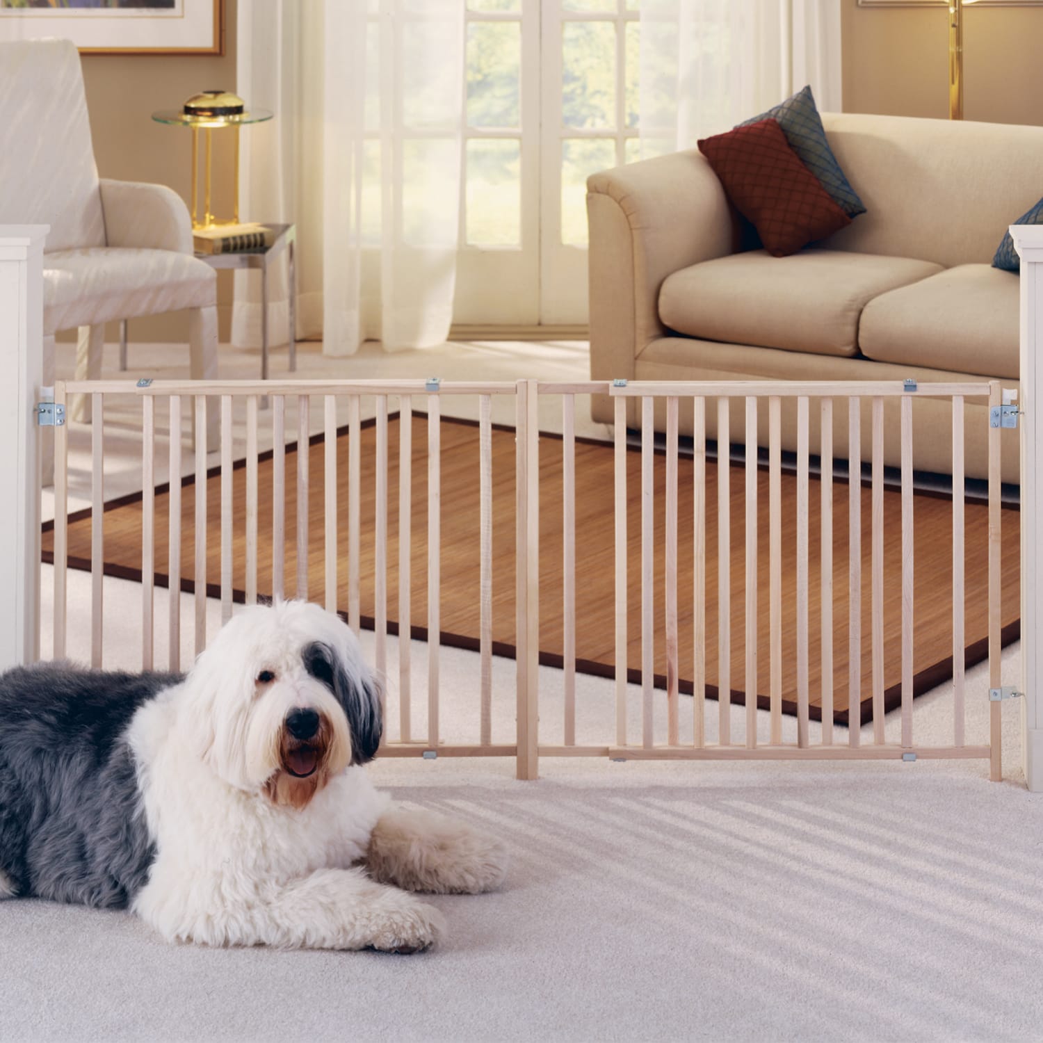 Mypet wood expandable swing sale gate for dogs & cats