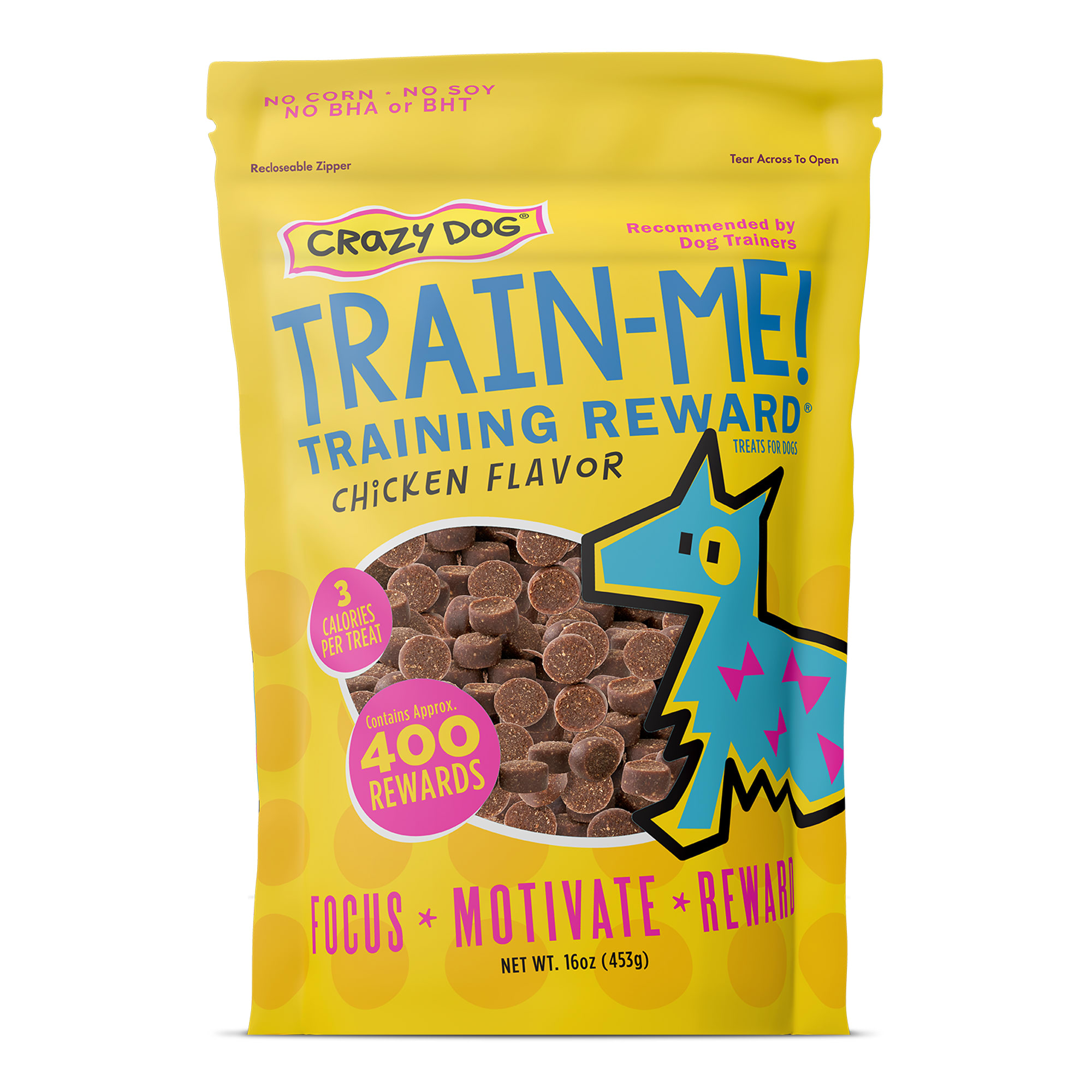 Crazy Dog Train Me Chicken Flavored Training Reward Dog Treats 16 Oz Bag Petco