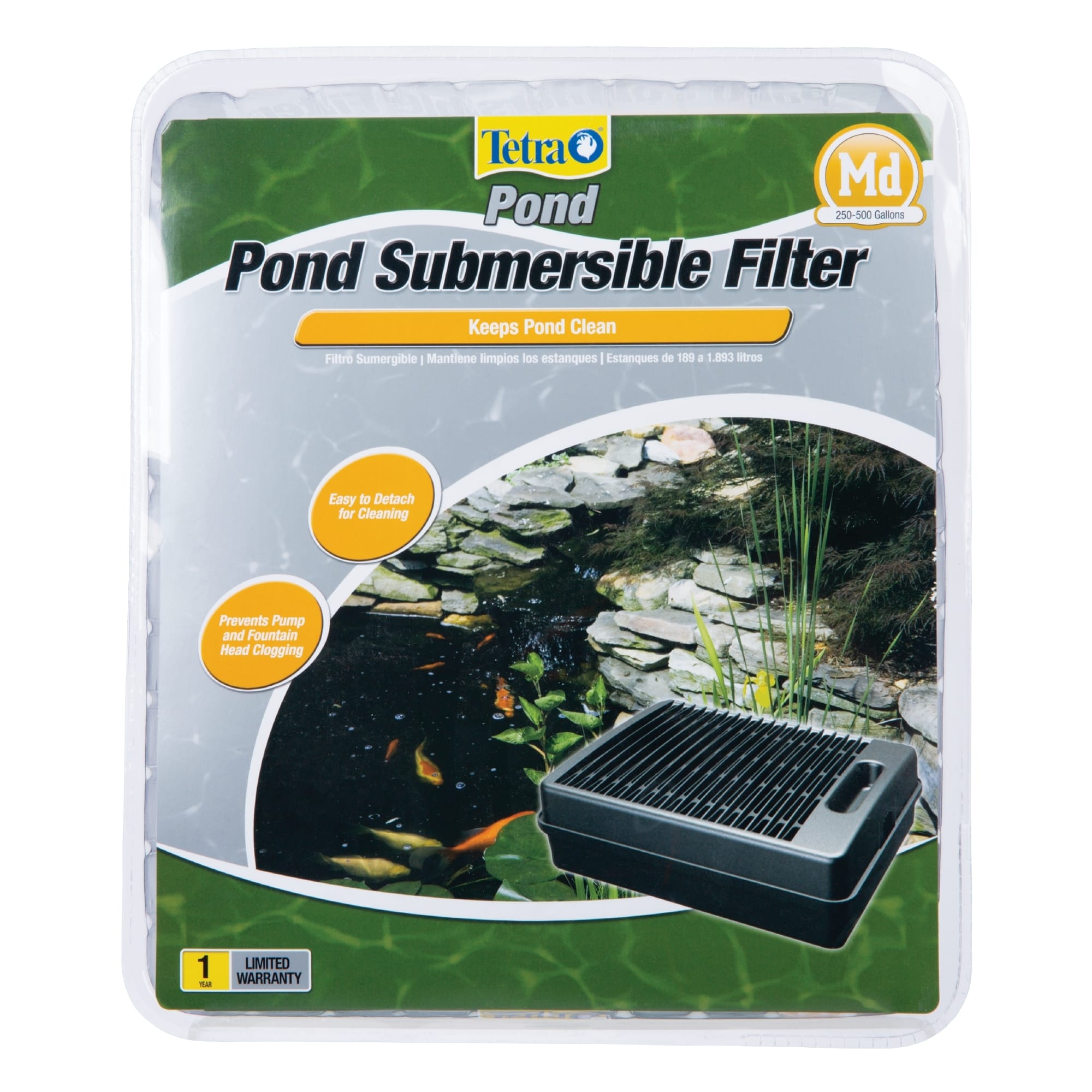 TetraPond Submersible Flat Box Filter For Ponds Up To 500 Gallons 