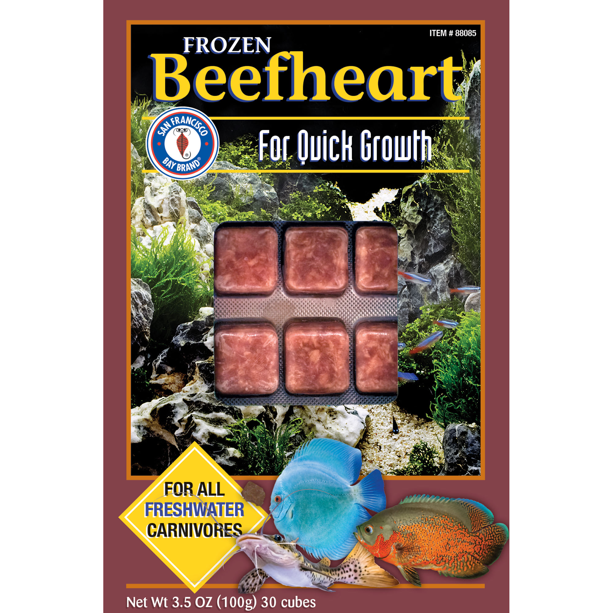 San Francisco Bay Frozen Beefheart for Freshwater Carnivores