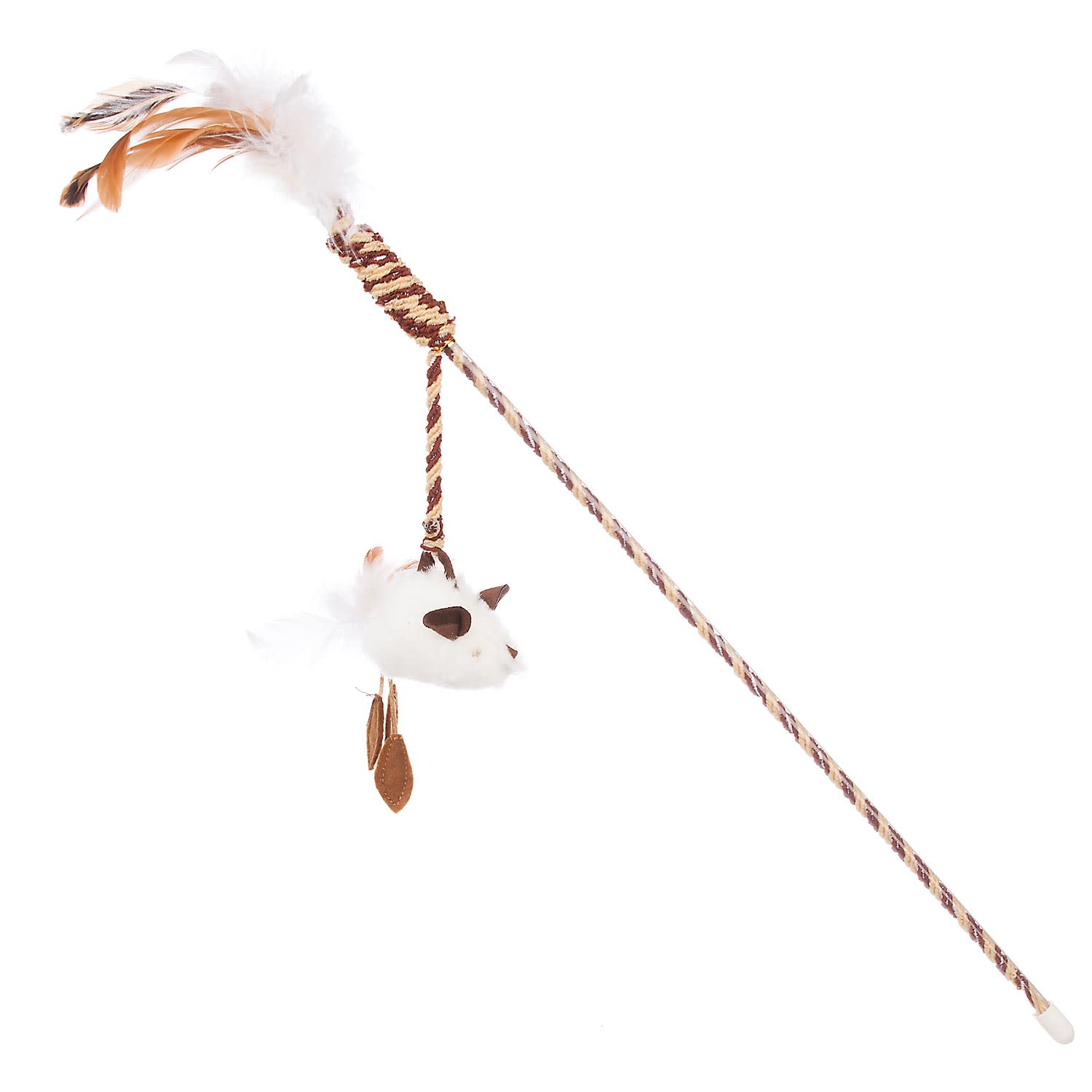 OurPets Assorted Feather Teaser Play Wand Cat Toy 