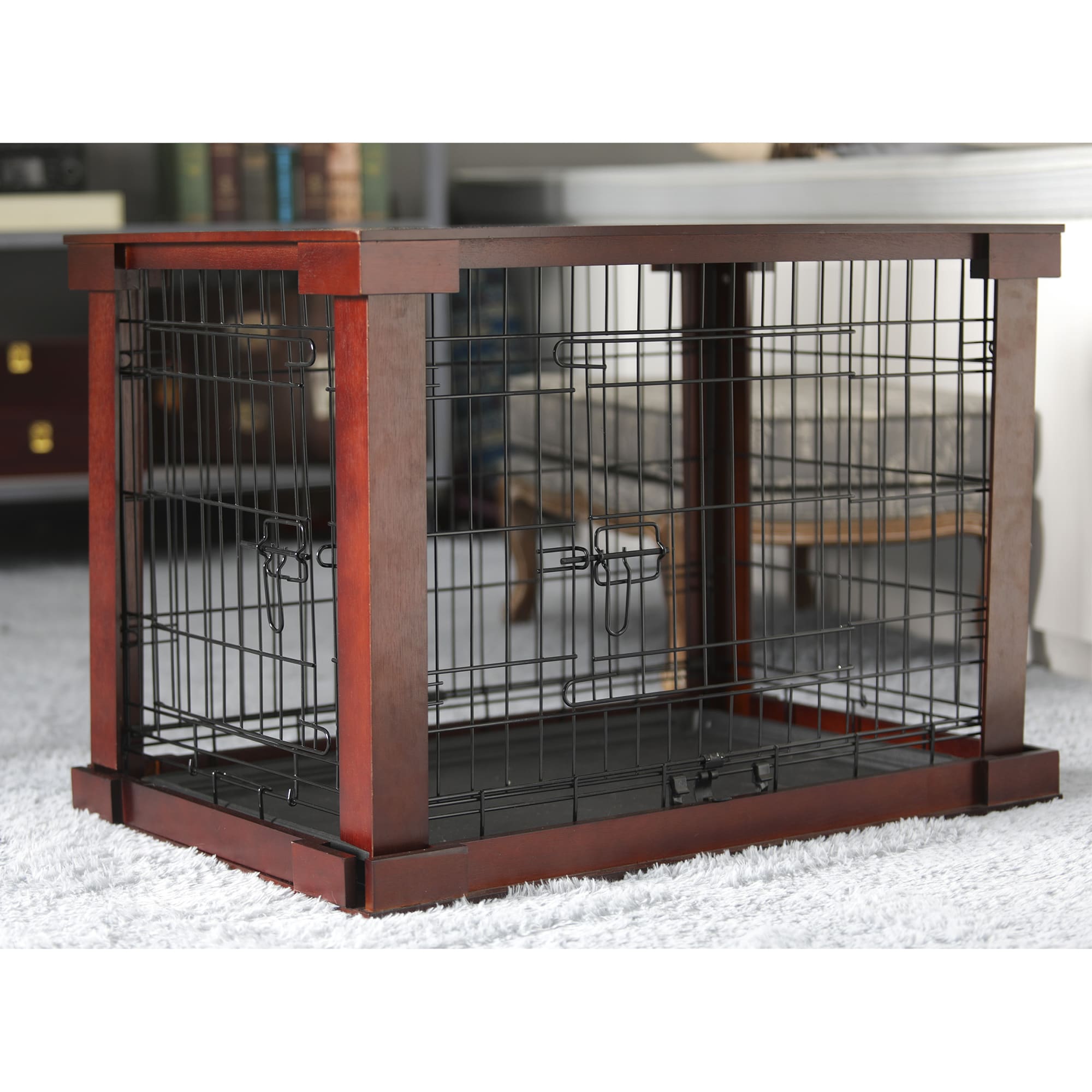 Merry Products Cage with Crate Cover Mahogany 32 L x 21 W x 23 H