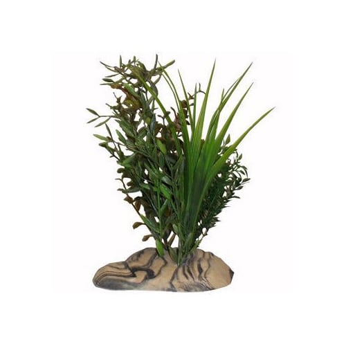 RockGarden Large Resin Base Aquarium Plant, Green