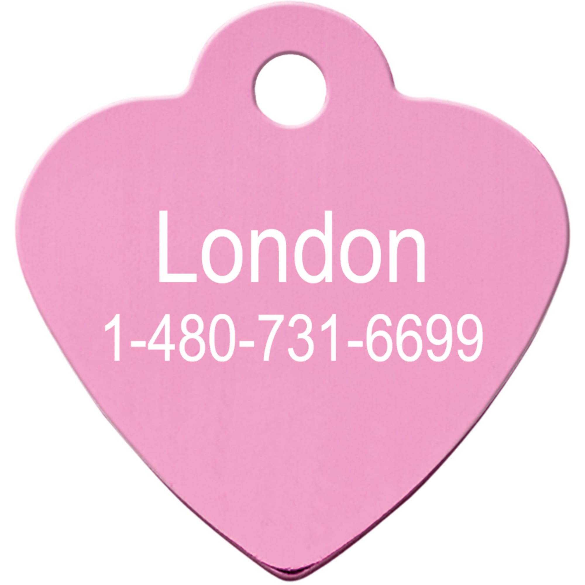 Pink heart 2024 dog tag