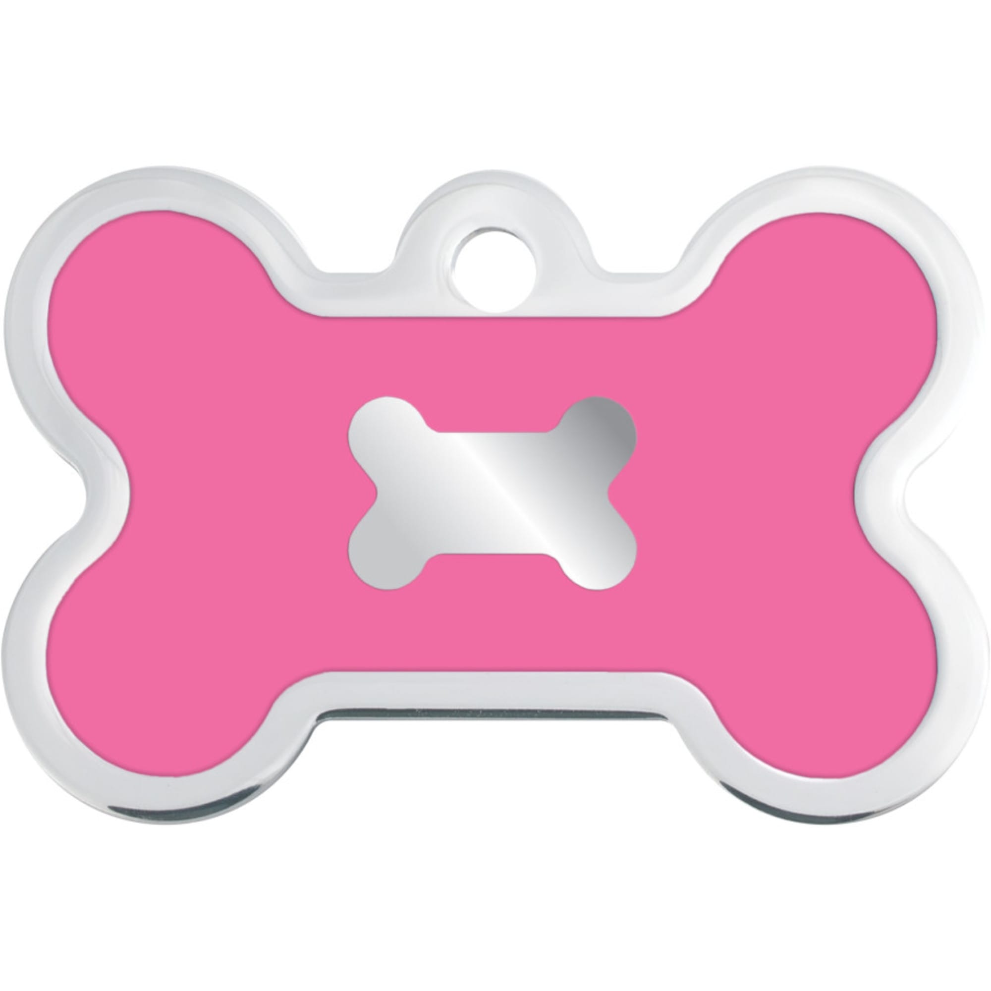 TagWorks Elegance Collection Chrome Bone Personalized Pet ID Tag in Pink, Size: Large | PetSmart