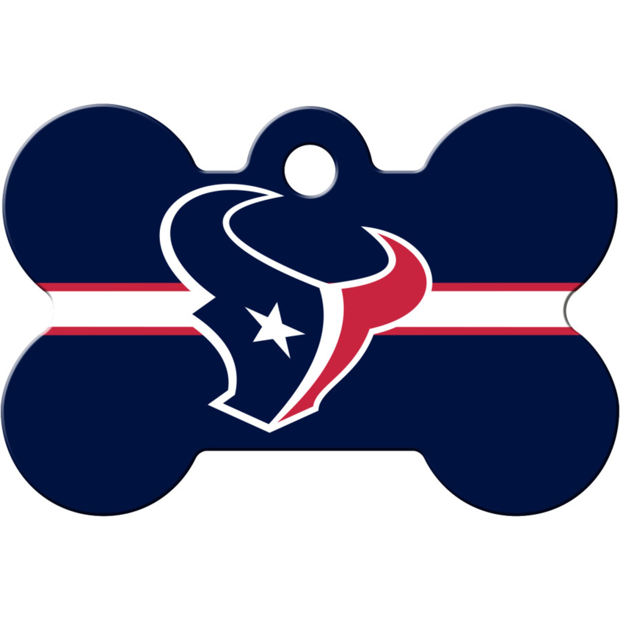 Quick-Tag Houston Texans NFL Bone Personalized Engraved Pet ID Tag, Large, Blue