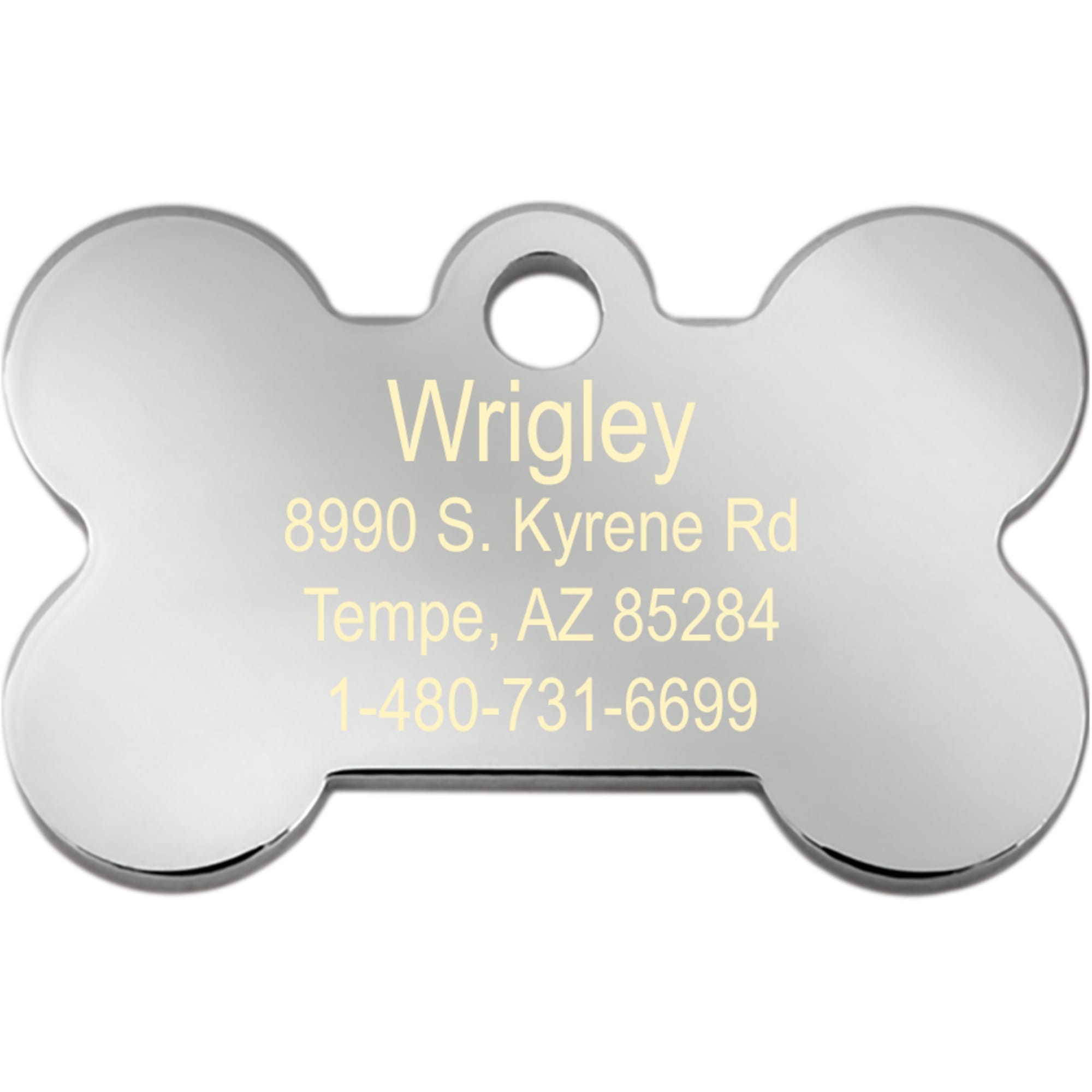 Quick-Tag Cleveland Browns NFL Bone Personalized Engraved Pet ID Tag, Petco