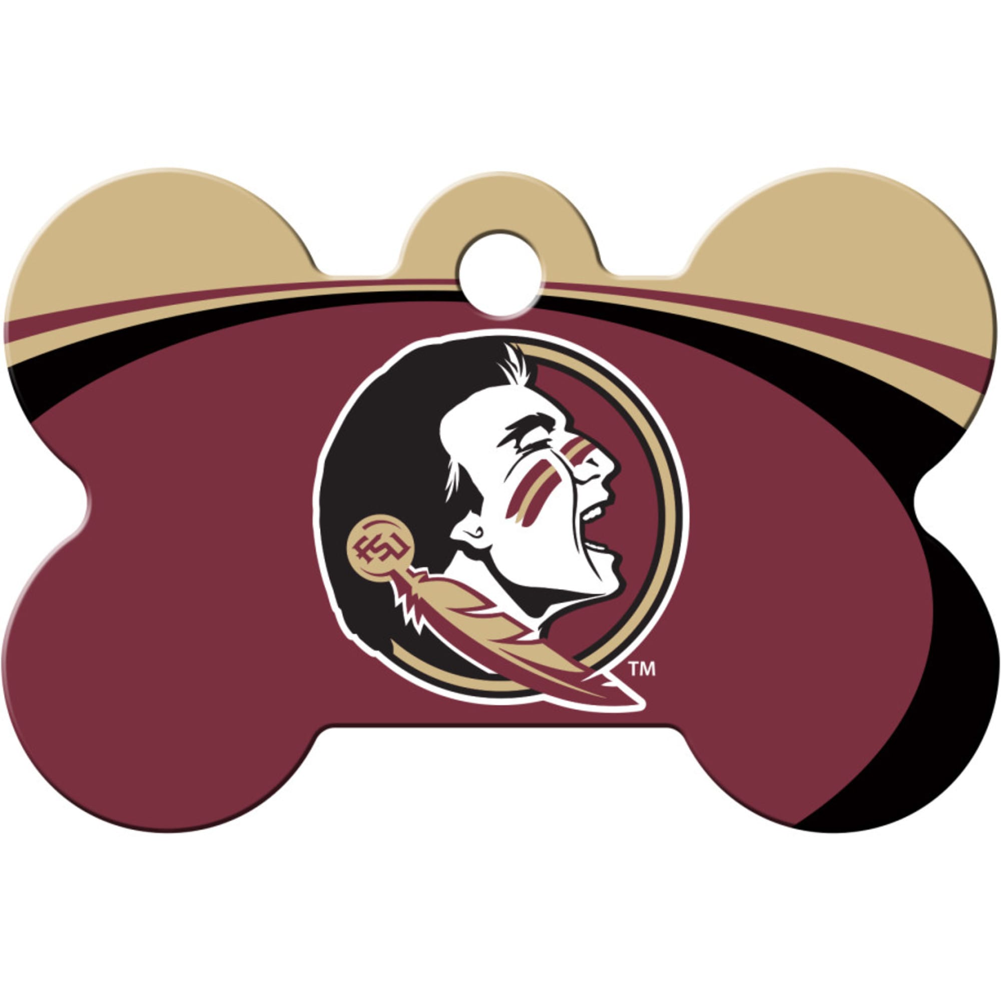 dogIDS Personalized Laser Engraved 1.5 x 1 inch Florida State Seminoles Bone Shape Pet ID Tag Free Tag Silencer 