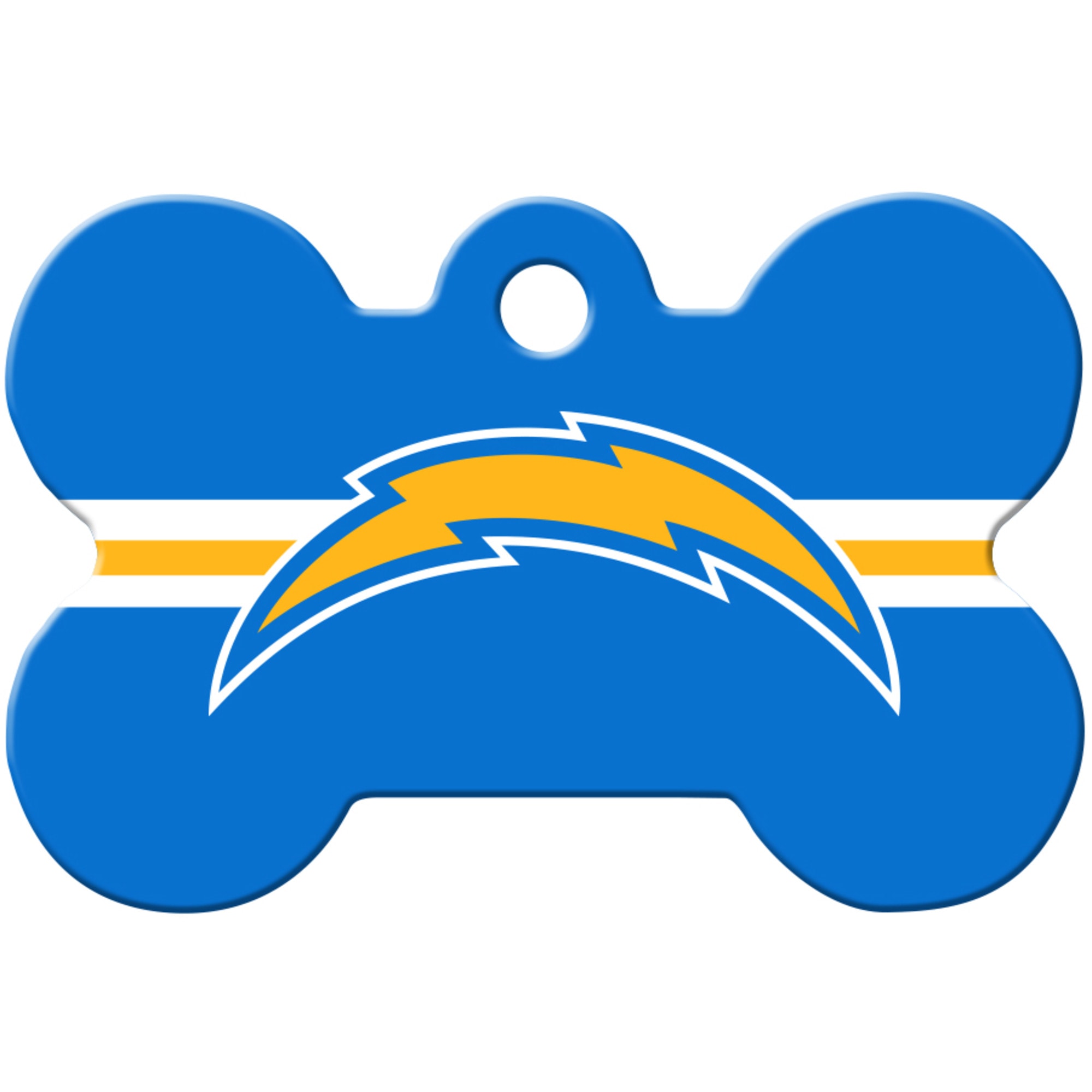 Quick-Tag Los Angeles Chargers NFL Bone Personalized Engraved Pet ID Tag,  Large