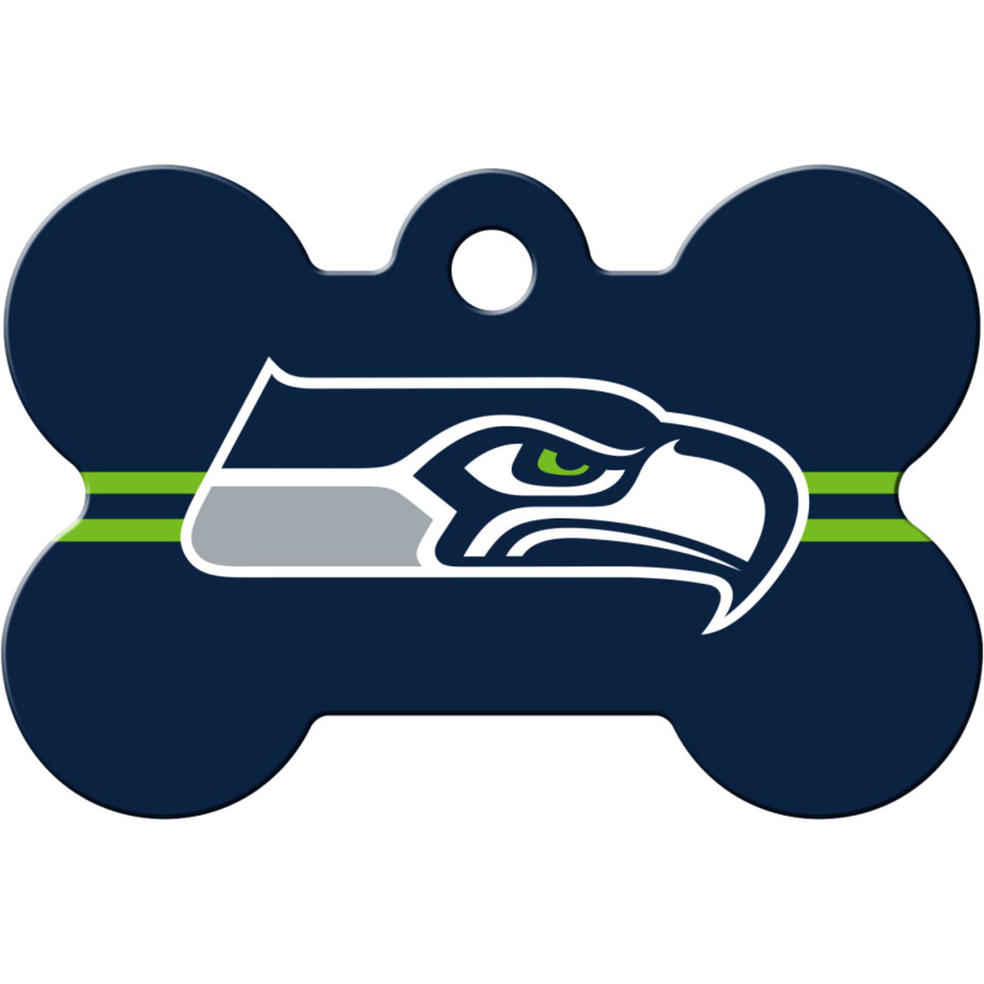 Quick-Tag Seattle Seahawks NFL Bone Personalized Engraved Pet ID Tag