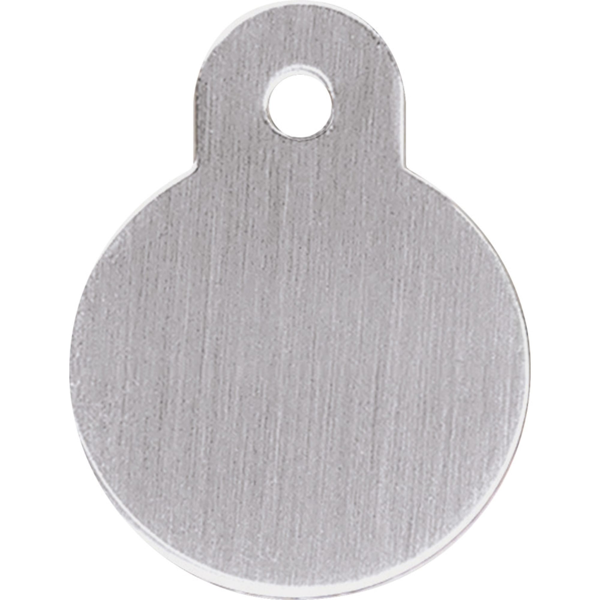Quick Tag Brushed Chrome Circle Personalized Engraved Pet Id Tag Large Petco