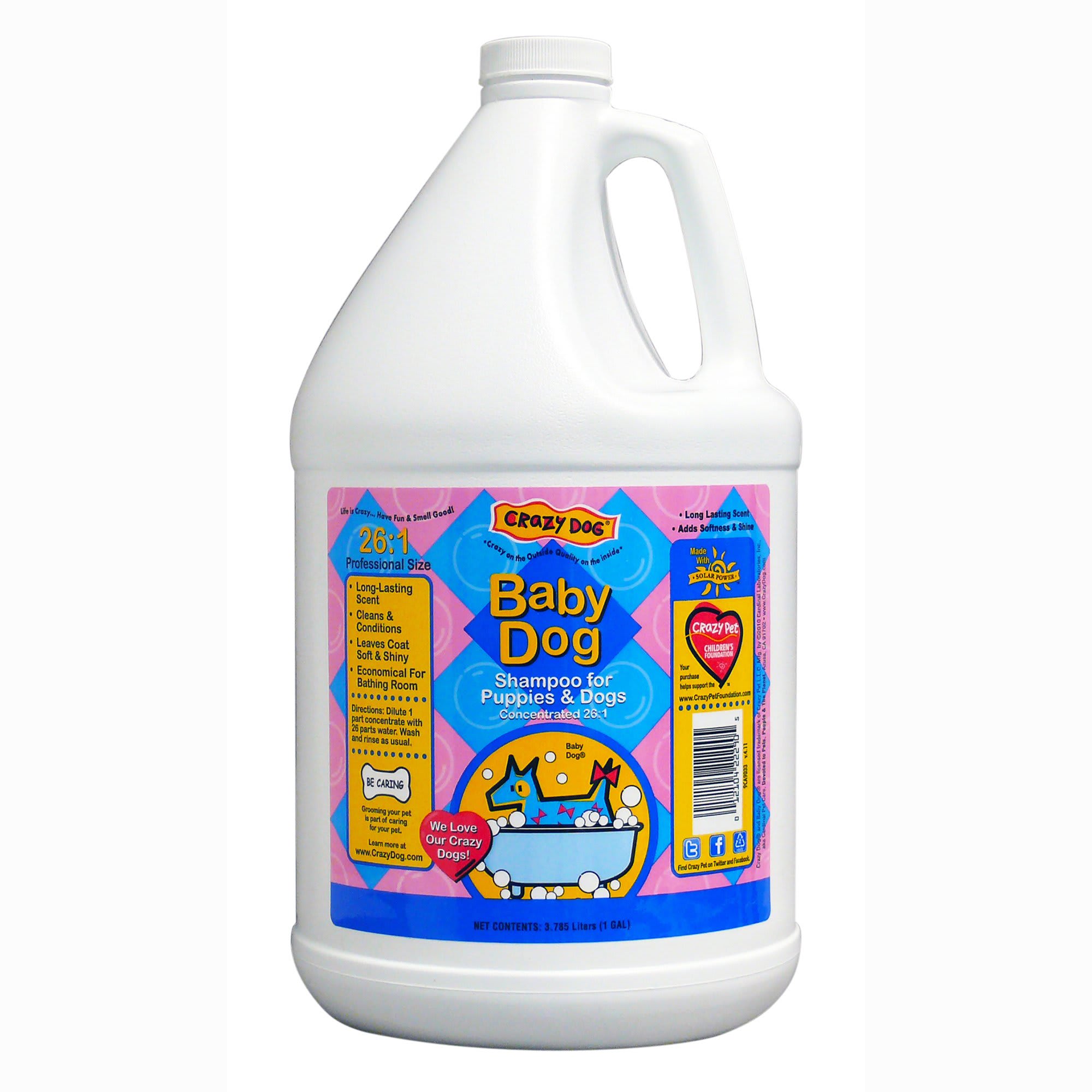 Crazy Dog Baby Powder Scented Puppy Dog Shampoo 1 Gal