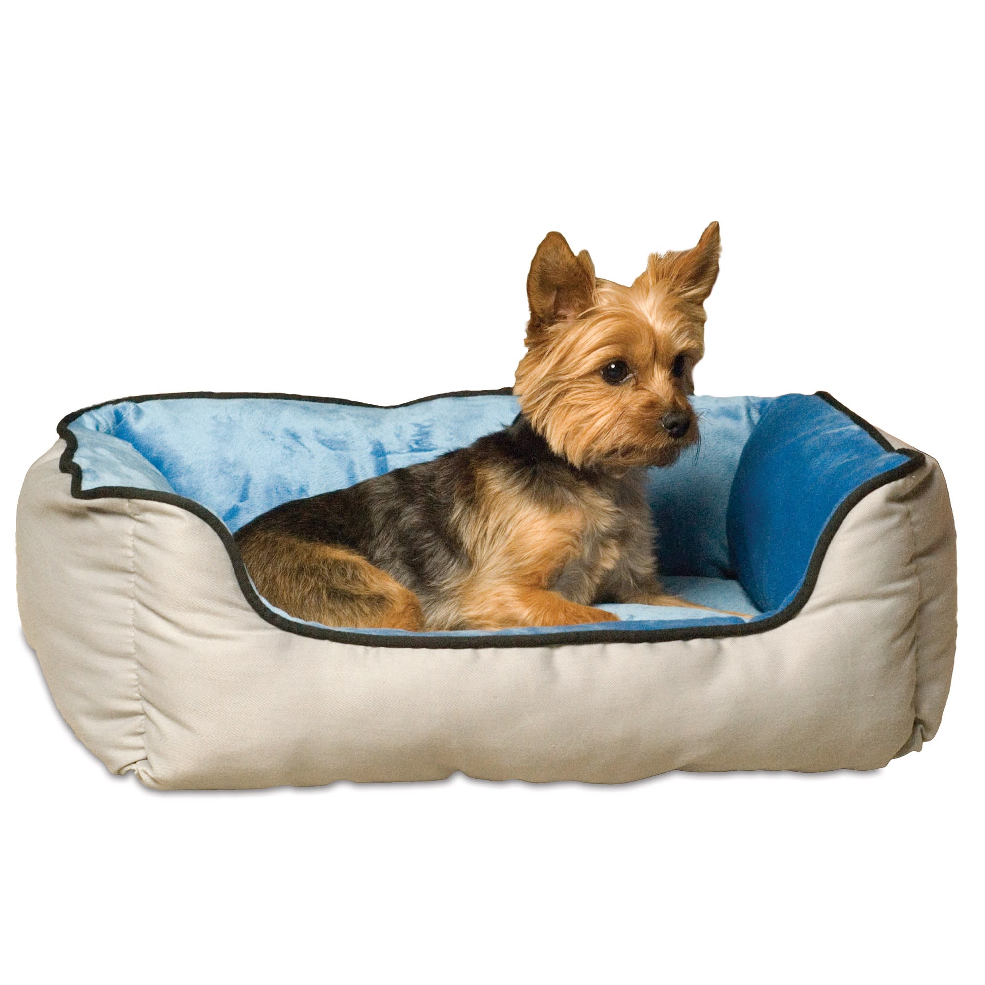 K&H SelfWarming Pet Bed for Small Dogs, Gray & Blue 20"x16"