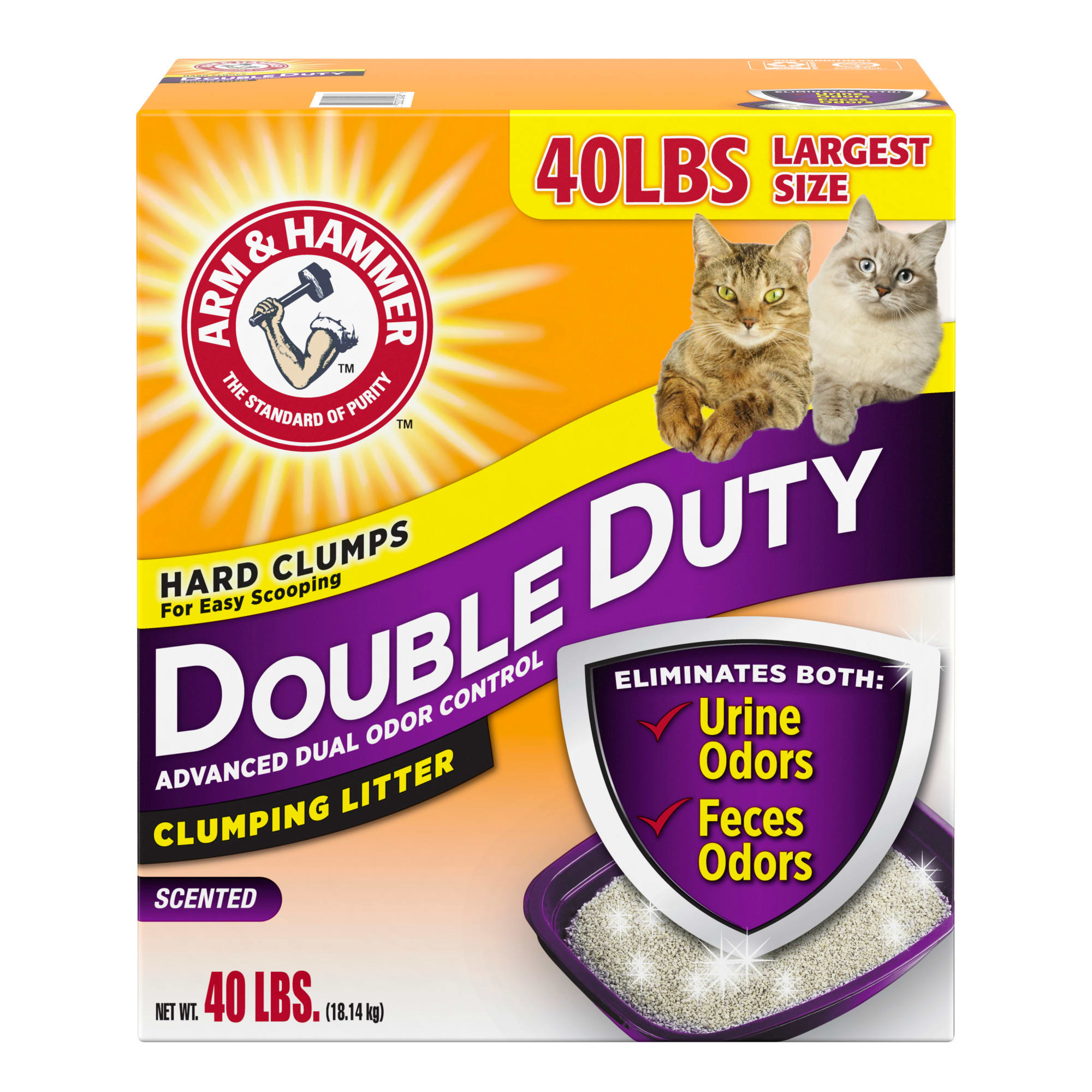 Arm & Hammer Double Duty Advanced Odor Control Clumping Cat Litter, 40