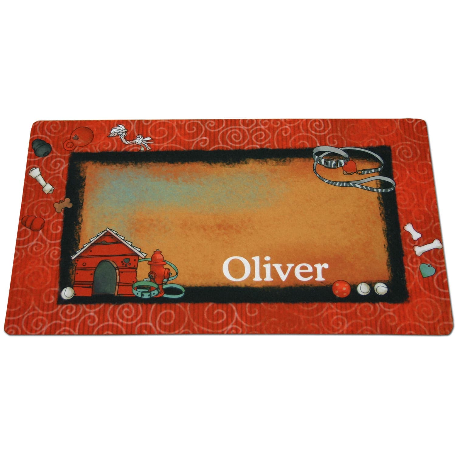Drymate Bow Wow Red Personalized Pet Placemat, Large