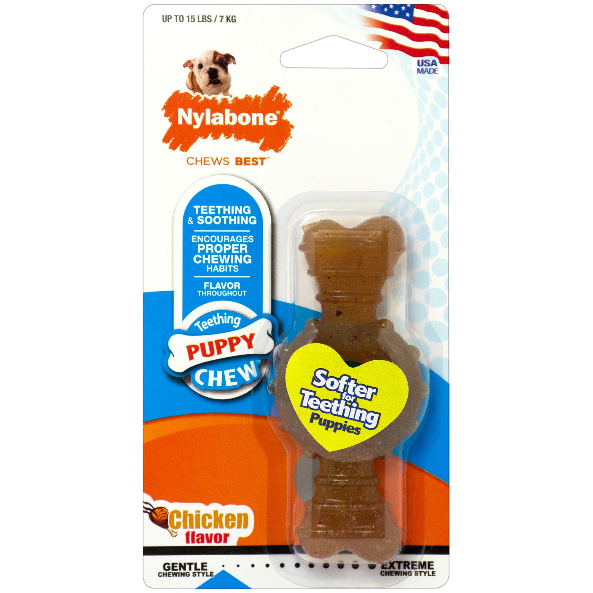 Nylabone Puppy Chew Chicken Flavored Dog Chew, Small | Petco