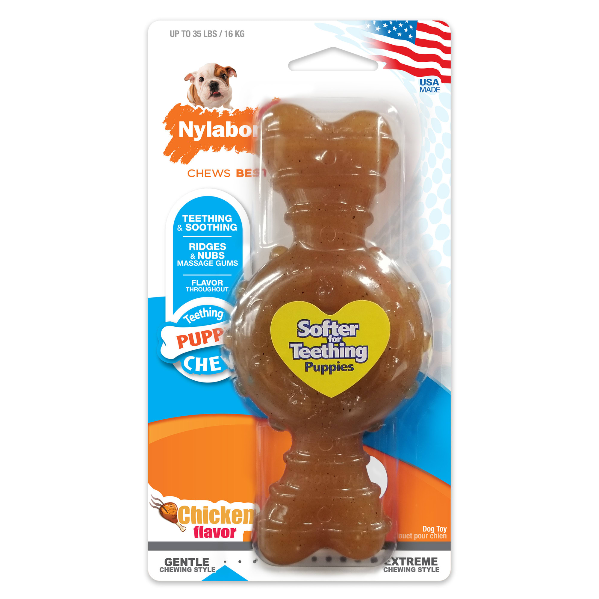 Nylabone Puppy Chew Chicken Flavored Dog Chew, Medium Petco