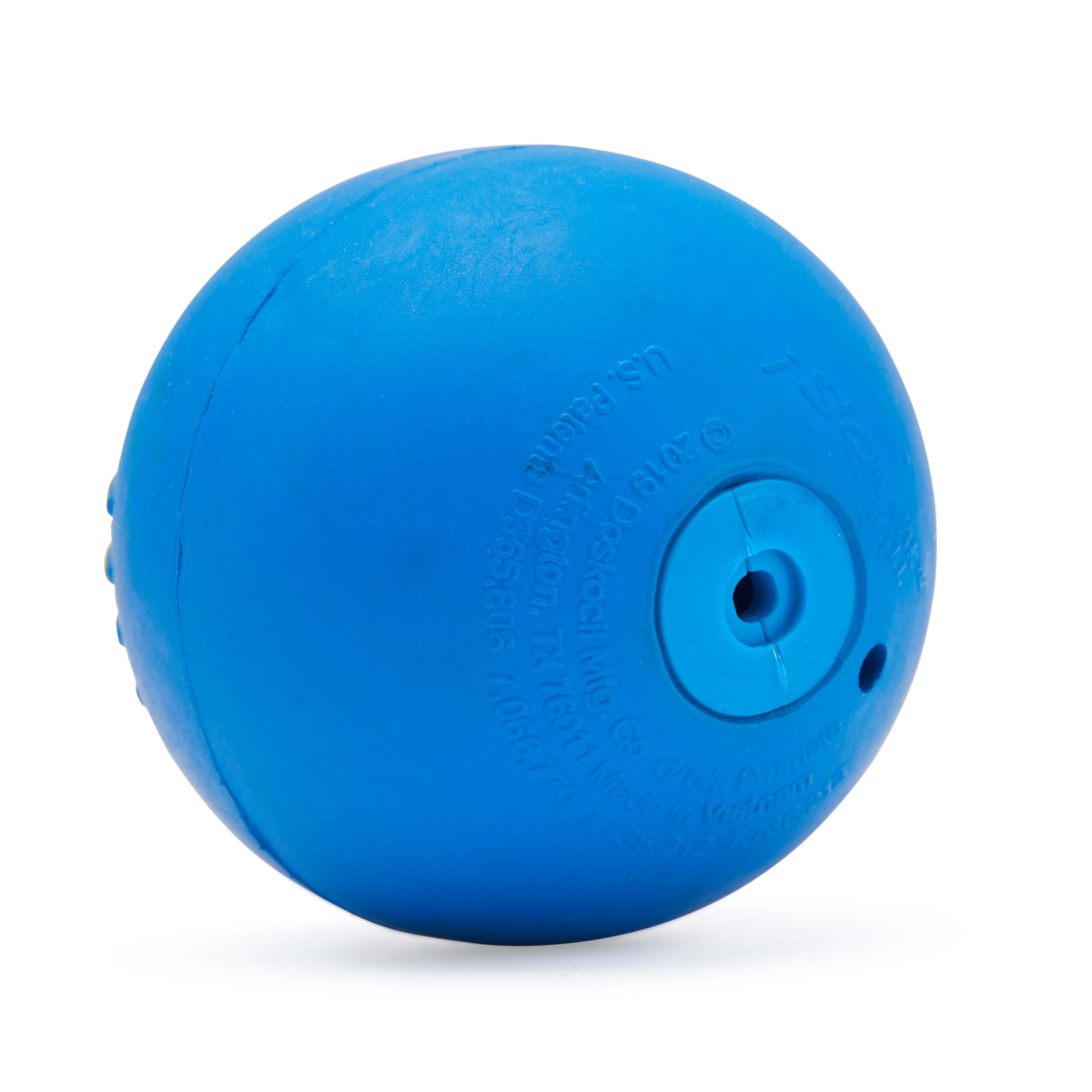 FABLE Signature Ball - Interactive Rubber Dog Ball with Treat Openings -  for Most Breeds and Sizes - Durable Dog Toy Ball - 2.45” Diameter