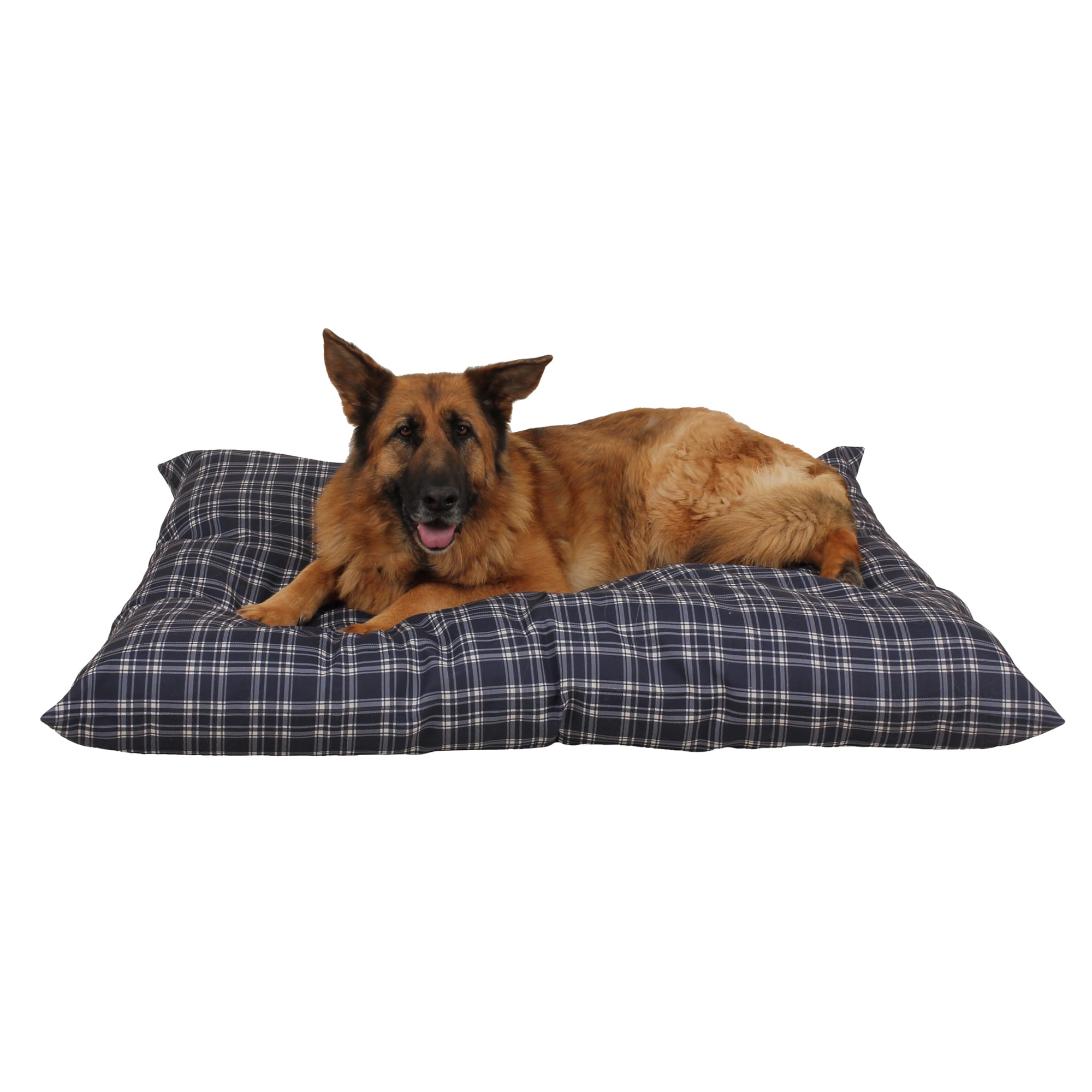 Carolina Pet Company Blue Plaid Indoor Outdoor Shebang Dog Bed, 54" L x