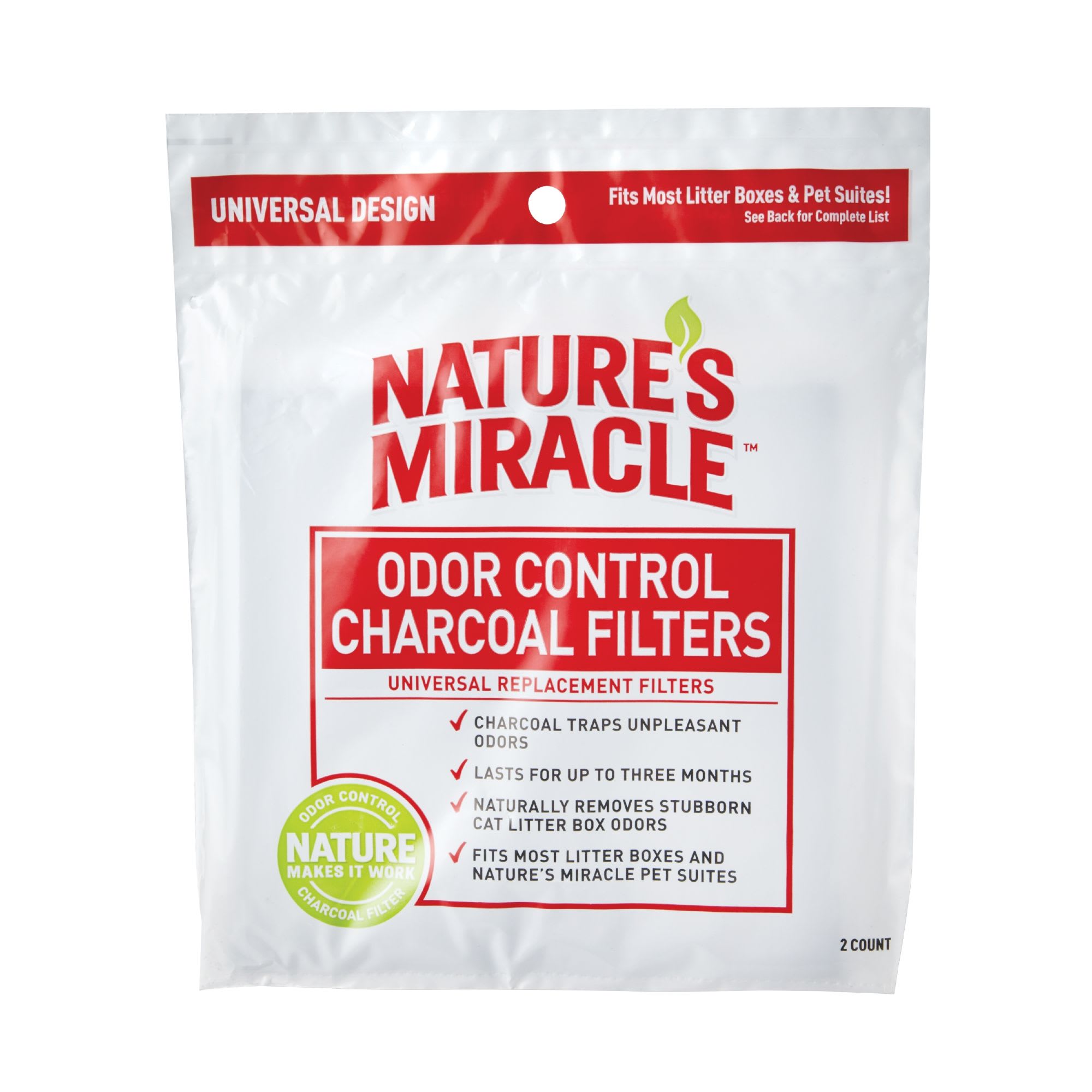 UPC 018065059178 product image for Nature's Miracle Odor Control Charcoal Filters Universal Replacement for Cats, 2 | upcitemdb.com