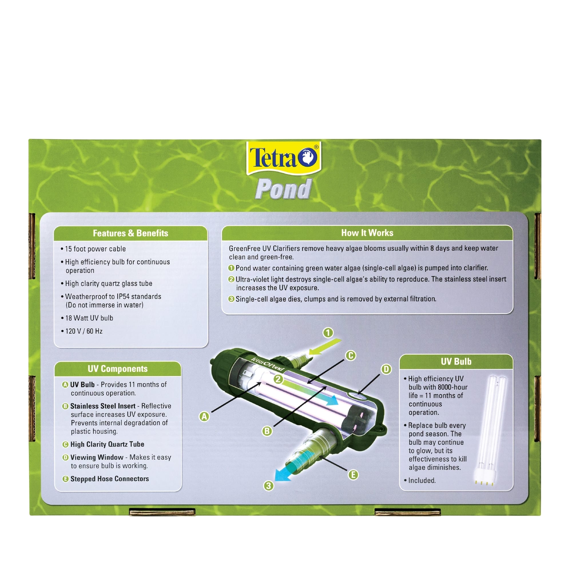 TetraPond GreenFree UV Pond Water Clarifier, 4,400 Gallons | Petco