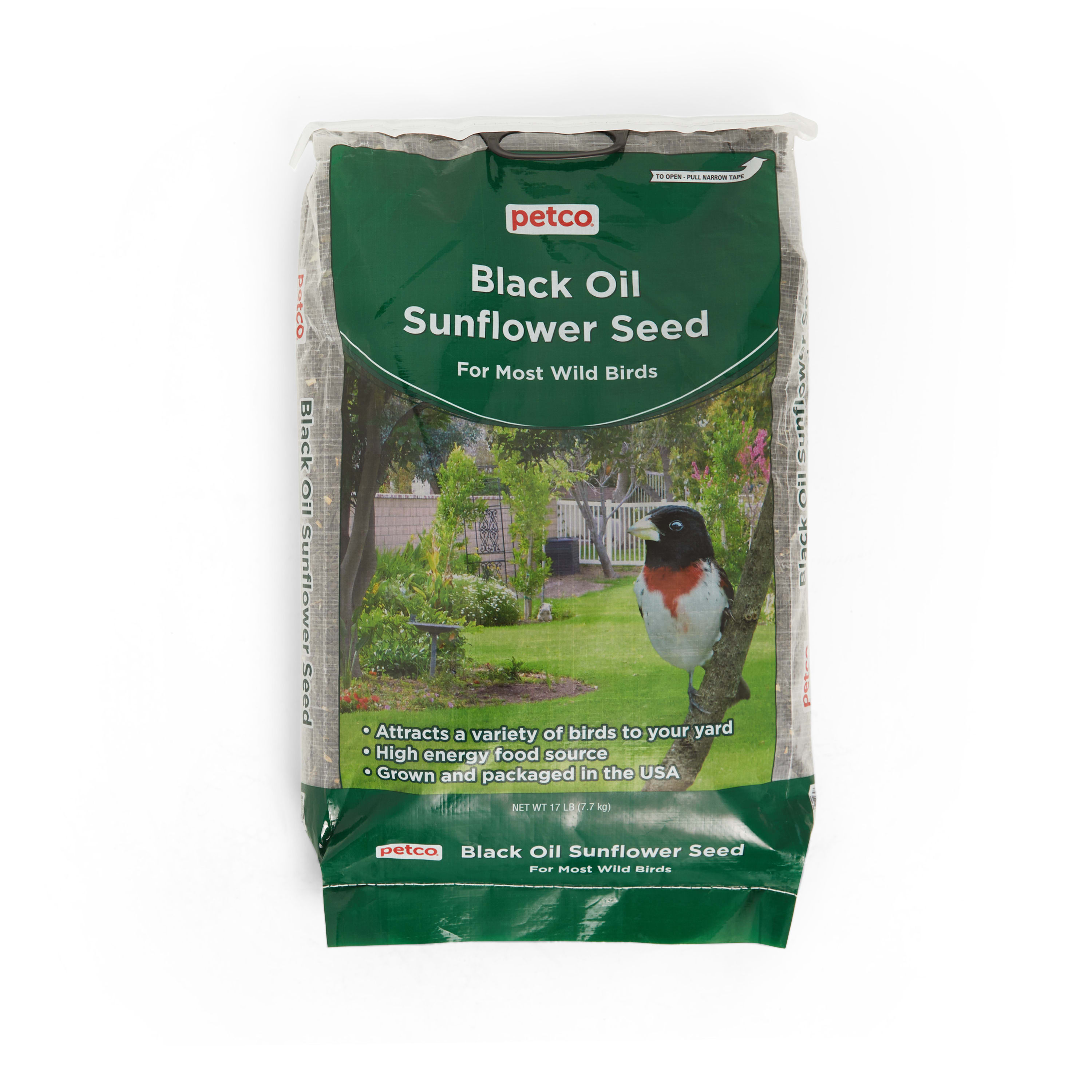 Petco Black Oil Sunflower Seed Wild Bird Food, 17 lb Bag Petco